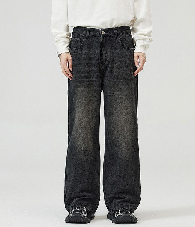 Jean American Straight loose wide-leg washed vintage jeans y2k Size US 32 / EU 48 - 1 Thumbnail