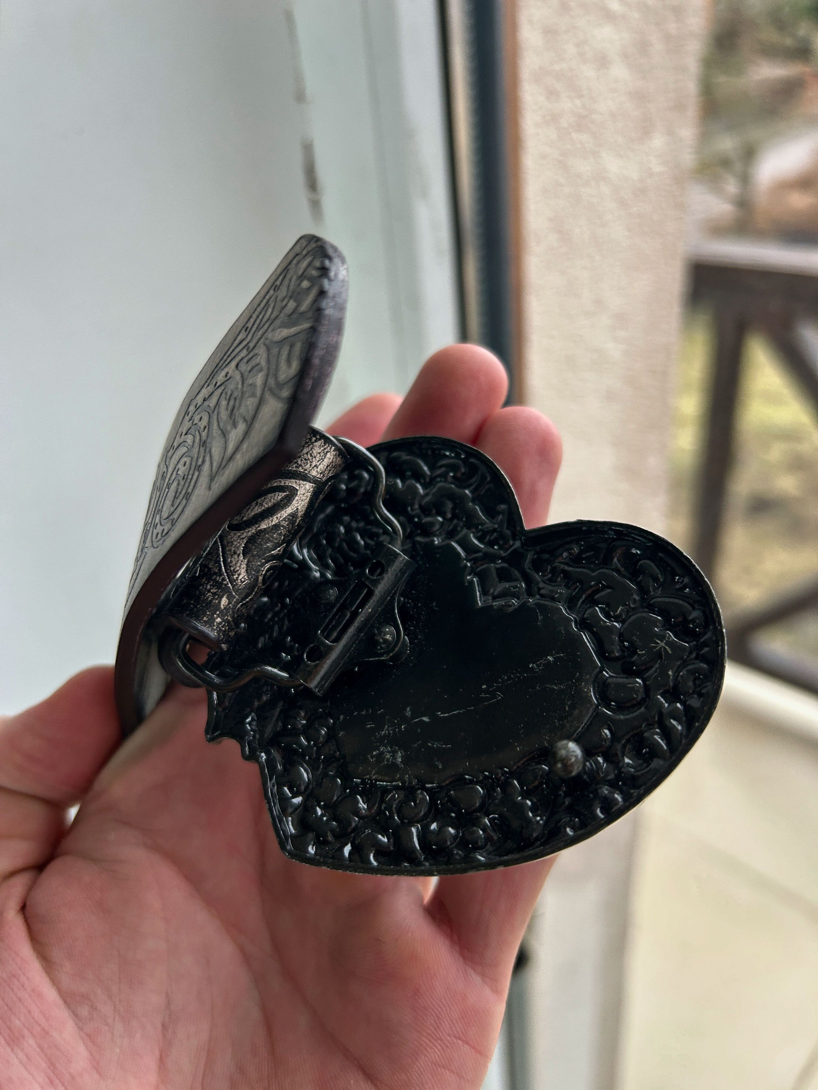 Japanese Brand Vintage Gothic Heart Buckle Leather Belt Punk Y2K Style Size ONE SIZE - 5 Thumbnail