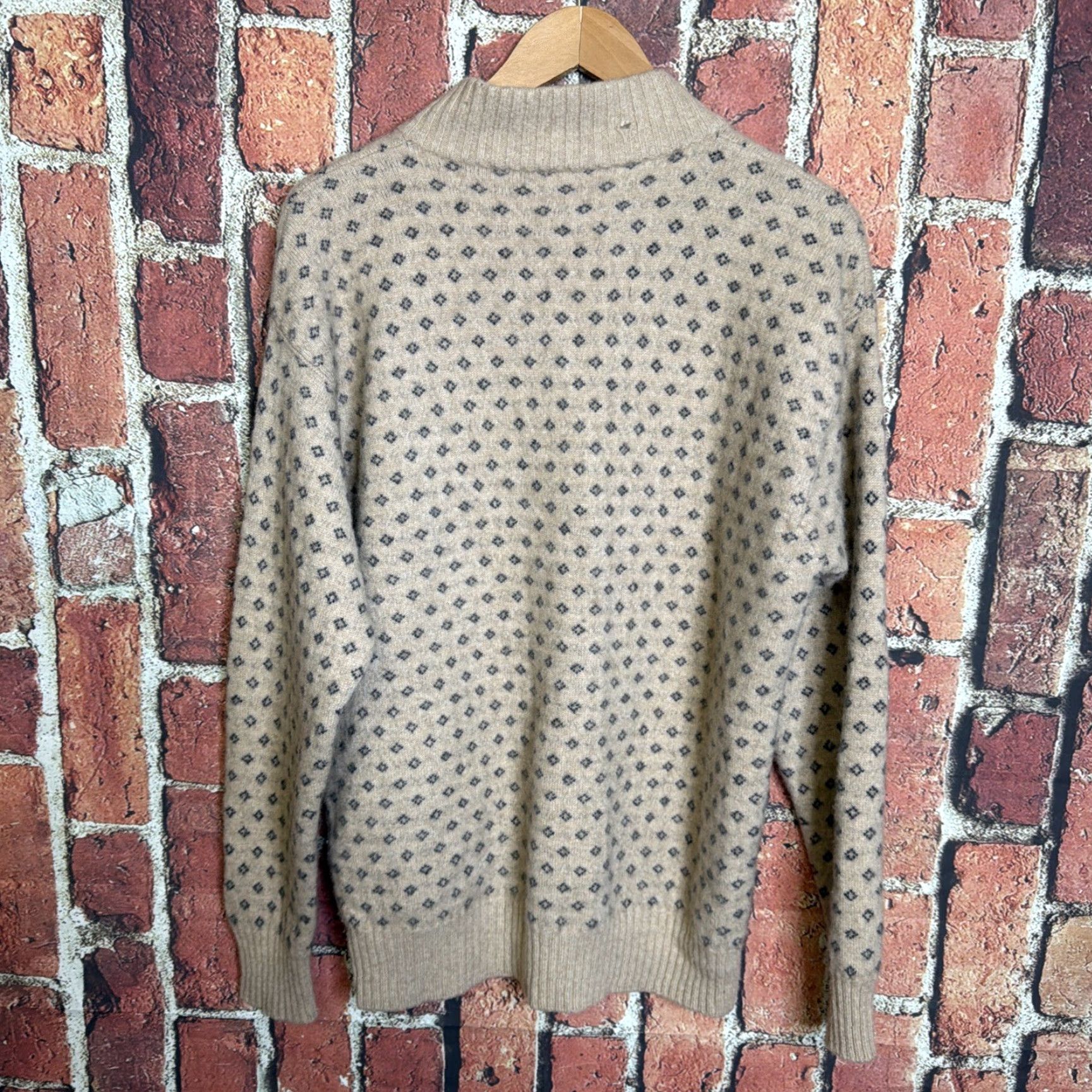 Vintage Belvedere Men's Sweater 1/4 Zip Mock Neck Wool Cashmere 70/30 Size L Beige Italy Size US L / EU 52-54 / 3 - 5 Thumbnail