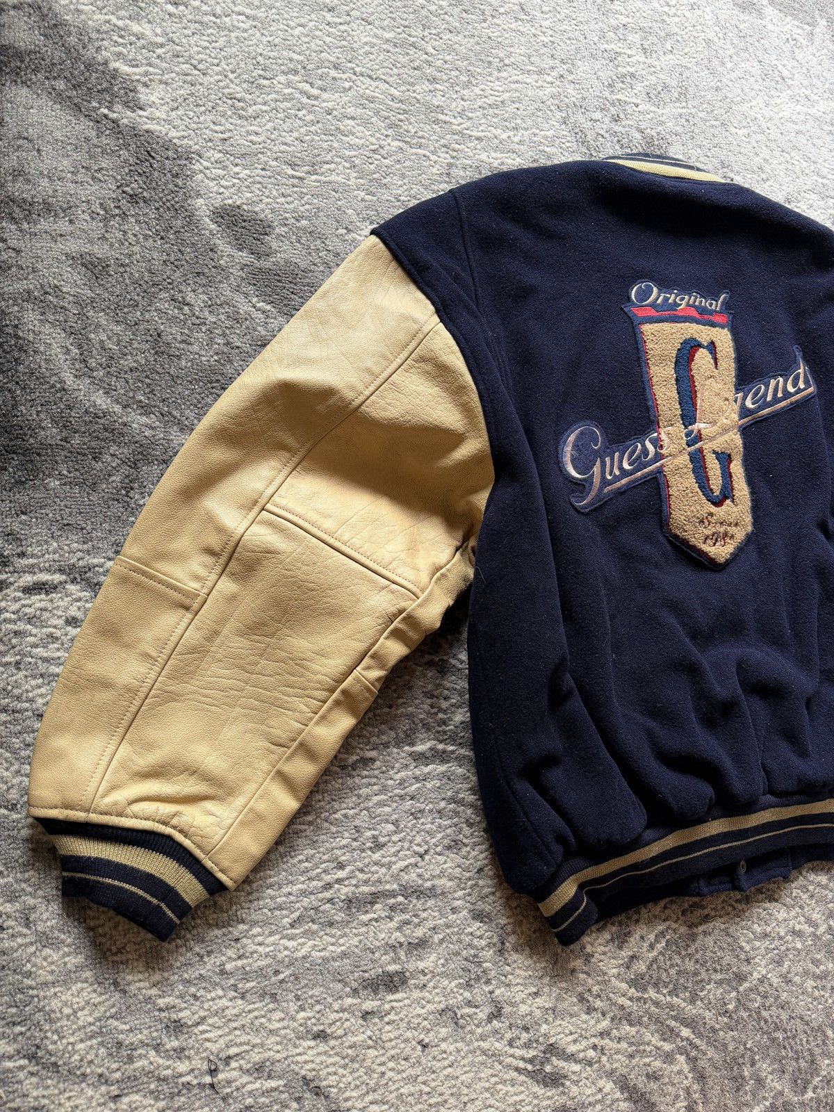 Guess 80’s Vtg Guess Leather Wol Varsity Size US L / EU 52-54 / 3 - 5 Thumbnail