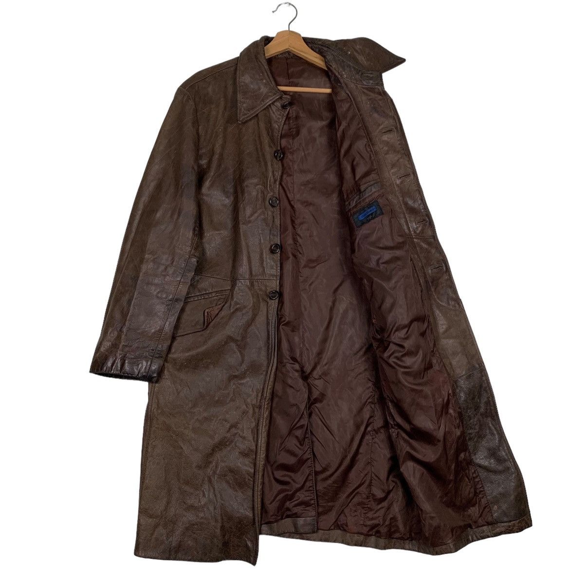 Japanese Brand Rare CIGAR BRANCH Genuine Leather Overcoat #0452-C21 Size US M / EU 48-50 / 2 - 9 Thumbnail