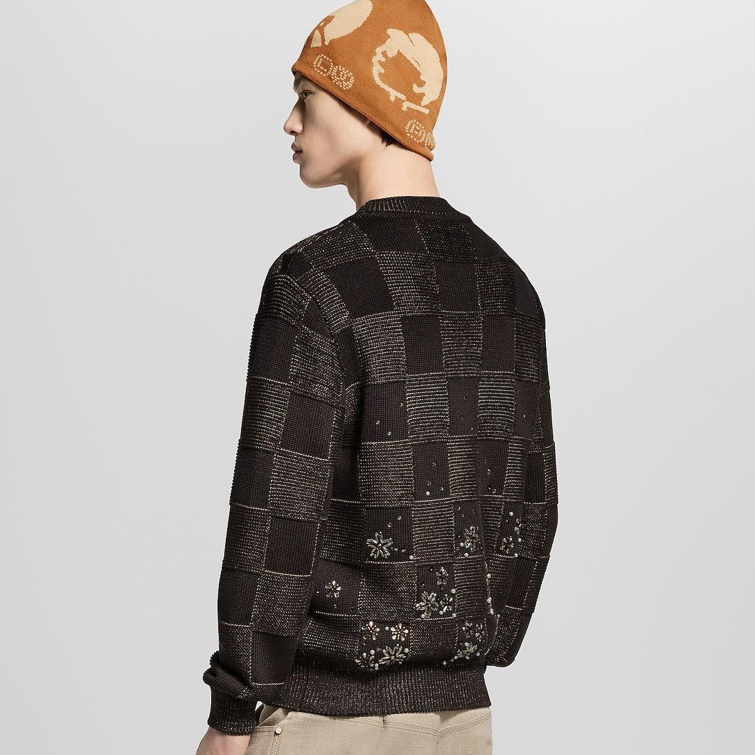 Louis Vuitton Damier Embroidered Long-Sleeved Crewneck Size US M / EU 48-50 / 2 - 3 Thumbnail