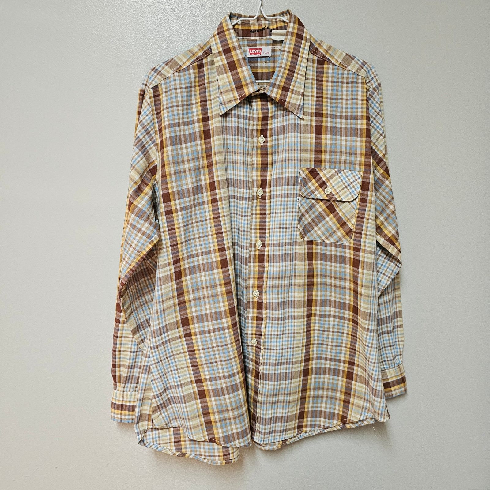 Levi's 70s Levi's Made in USA Men's Button Down Plaid Shirt Size XL Size US XL / EU 56 / 4 - 1 Thumbnail
