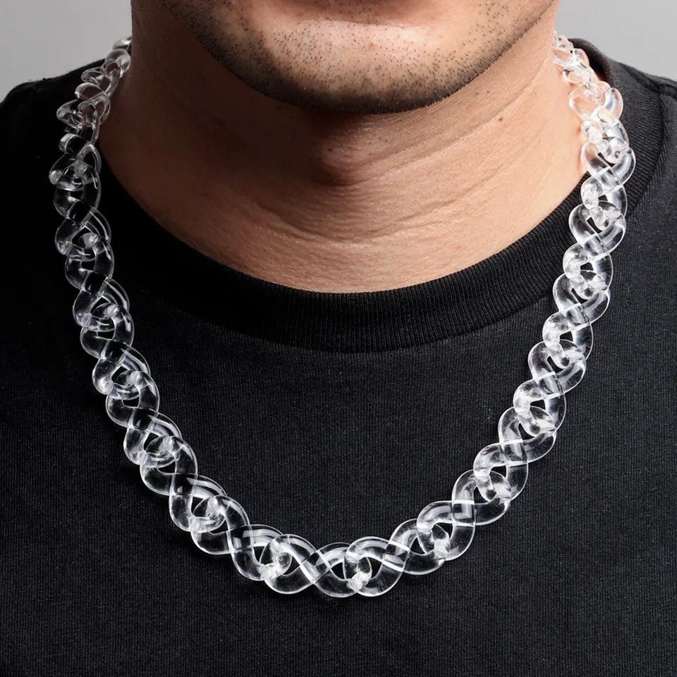 Vintage Transparent Acrylic Link Necklace Size ONE SIZE - 1 Thumbnail