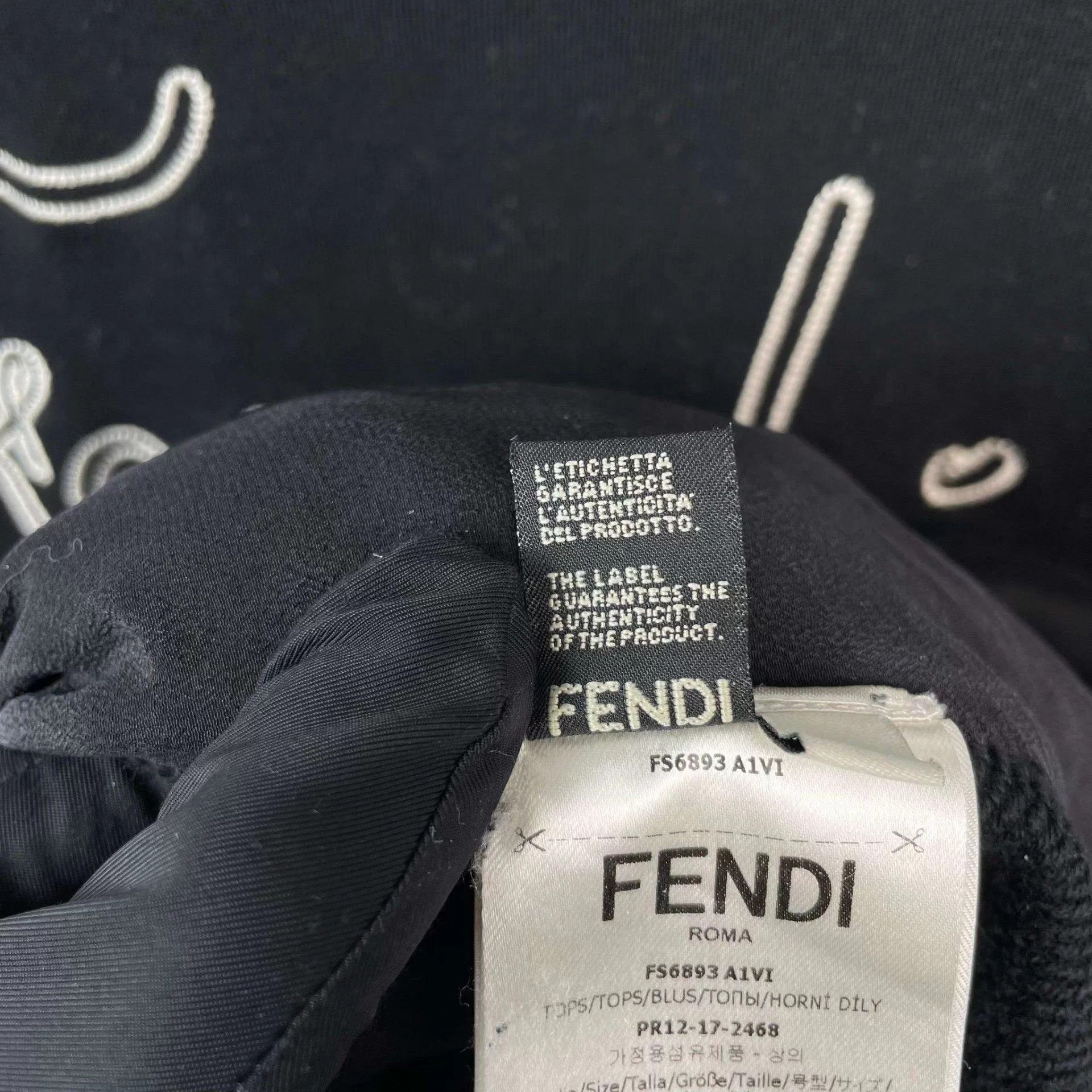 Fendi Fendi cotton beaded long sweatshirt black 175 Size M / US 6-8 / IT 42-44 - 4 Thumbnail