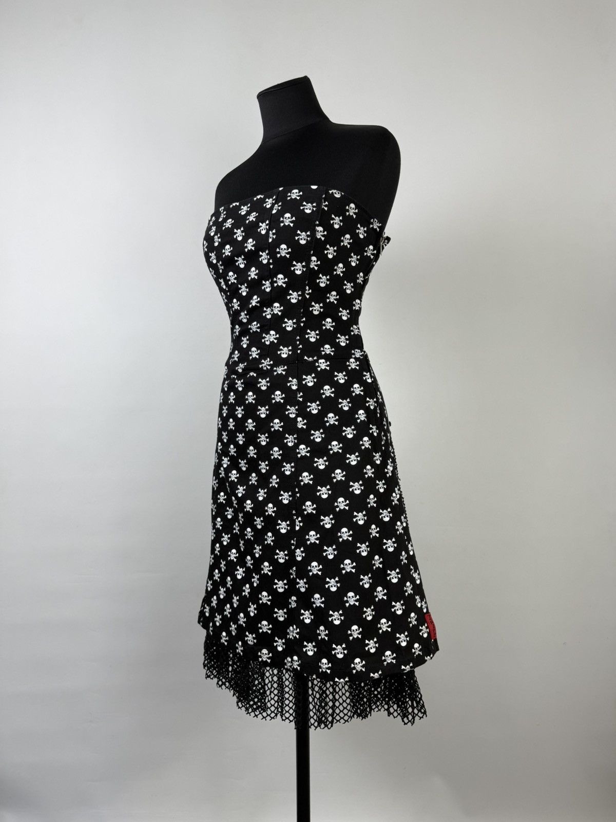Tripp Nyc Skull Corset Lace Sleeveless Y2K Fishnet Dress