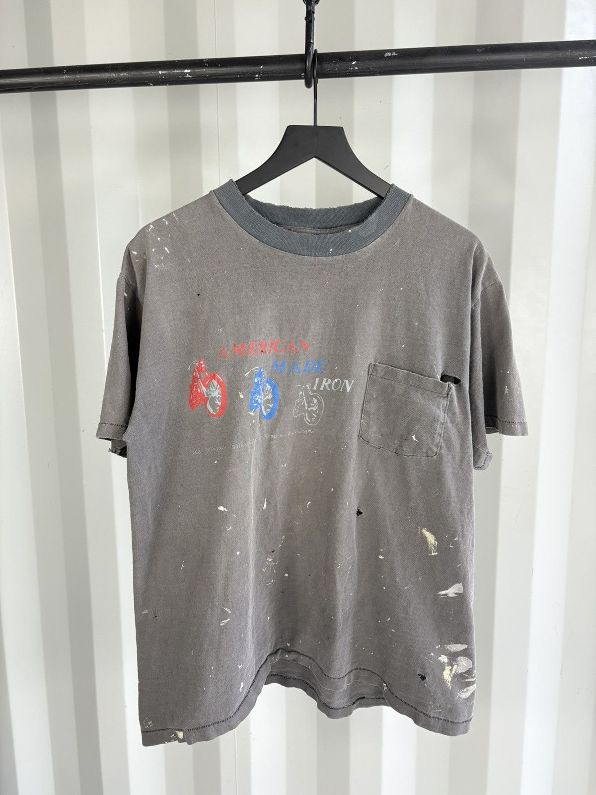 American Iron Sun Faded Shirt Distressed Band Erd grunge
