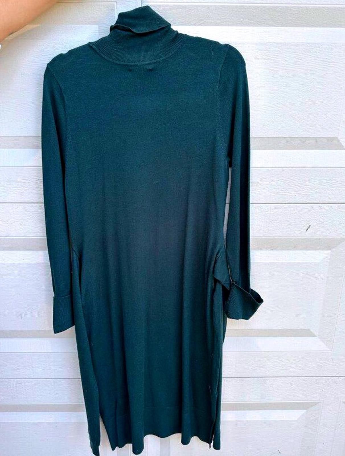 Designer ELIZA J.TURTLENECK GREEN LONG SLEEVE DRESS - L. Size L / US 10 / IT 46 - 2 Thumbnail