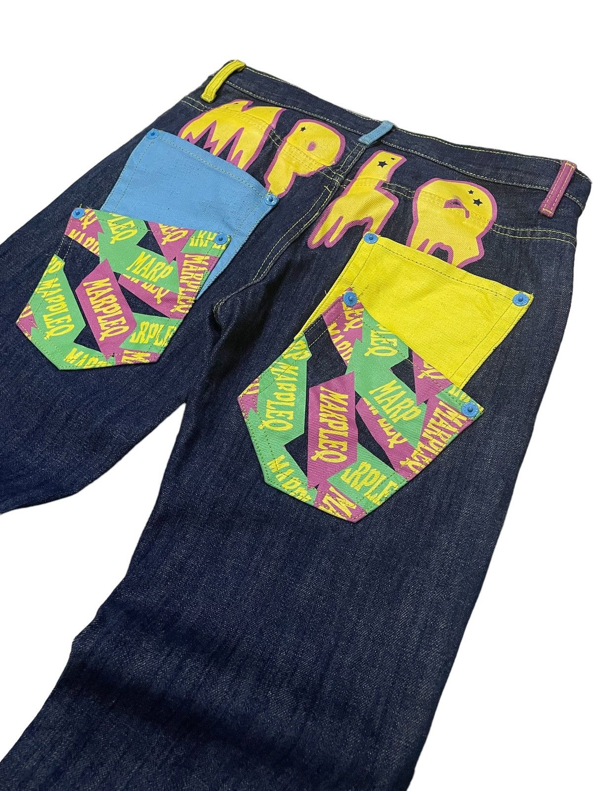 Angel Blue × Hysteric Glamour × Japanese Brand Morpleq Japan Multi Pocket Daicock Style Raw Jeans Size US 32 / EU 48 - 5 Thumbnail