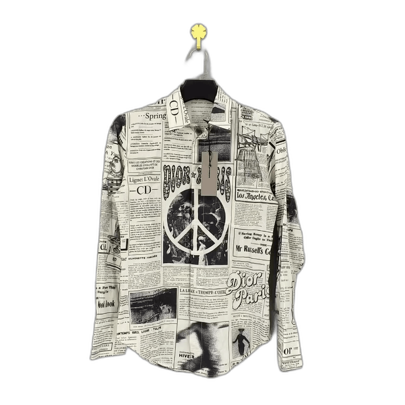 Dior Dior x ERL newspaper print shirt Size US S / EU 44-46 / 1 - 1 Thumbnail