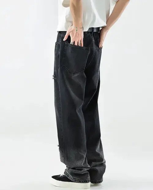 Jean Street star embroidered washed gradient jeans Size US 34 / EU 50 - 2 Thumbnail