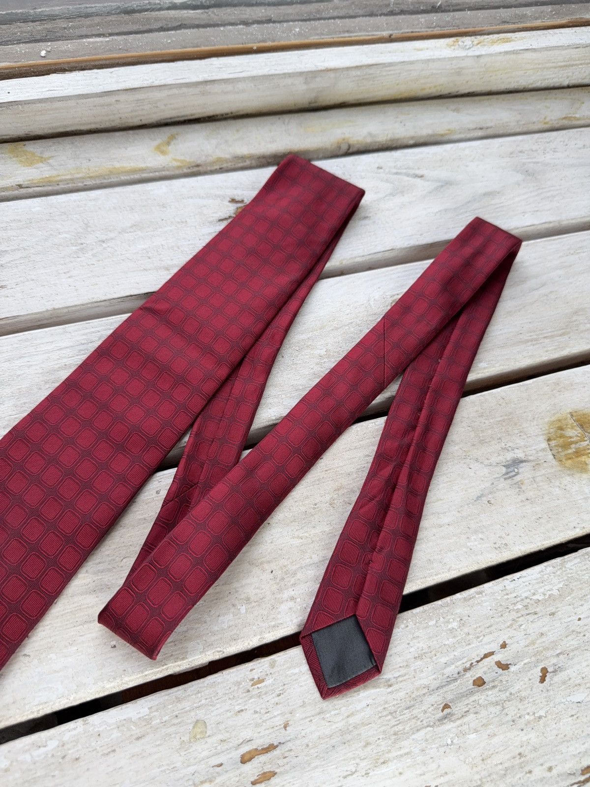 Designer × Lanvin Lanvin Paris Red Silk Tie Geometric Pattern France Size ONE SIZE - 3 Thumbnail