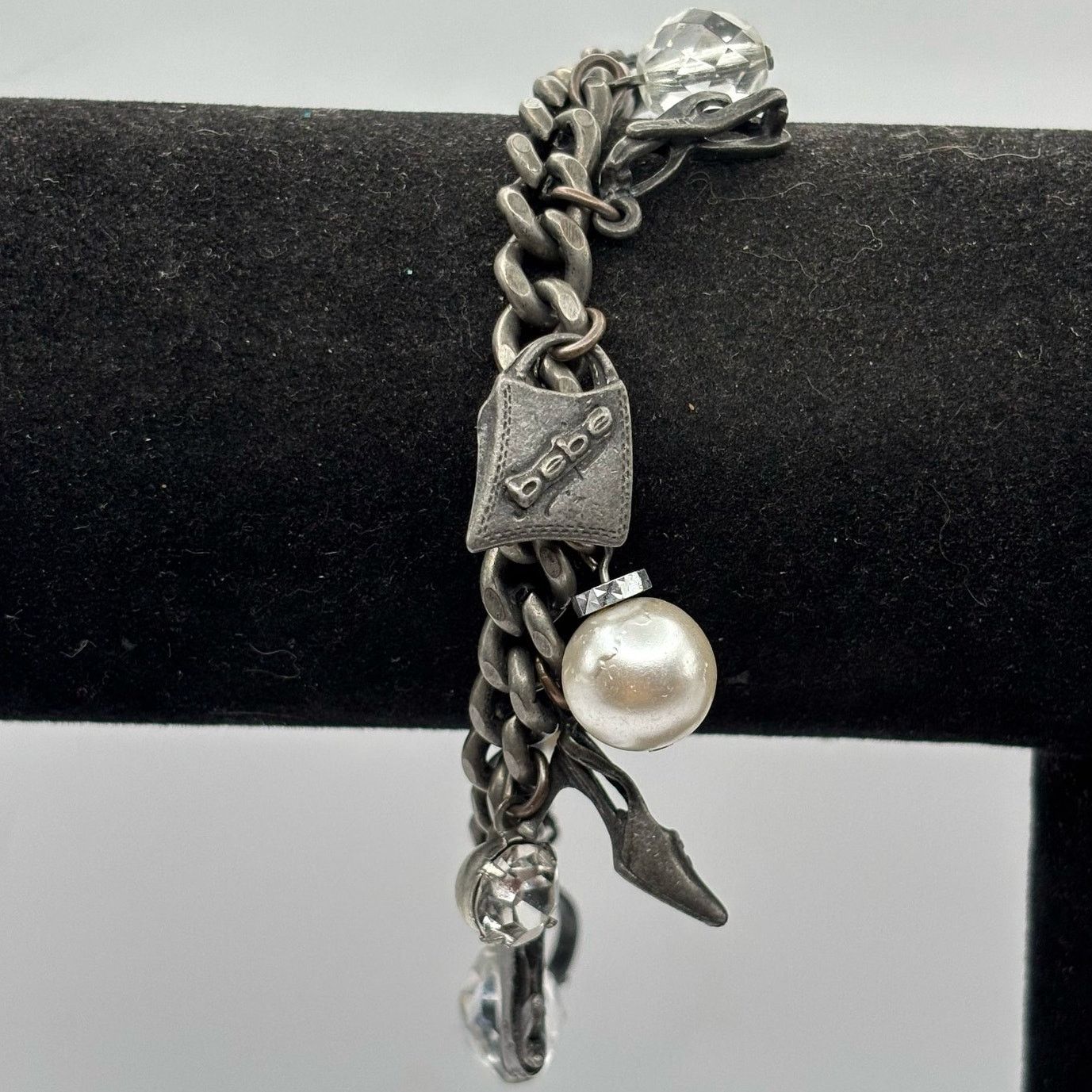 Bebe Silver Pearl Bebe Bracelet Size ONE SIZE - 3 Thumbnail