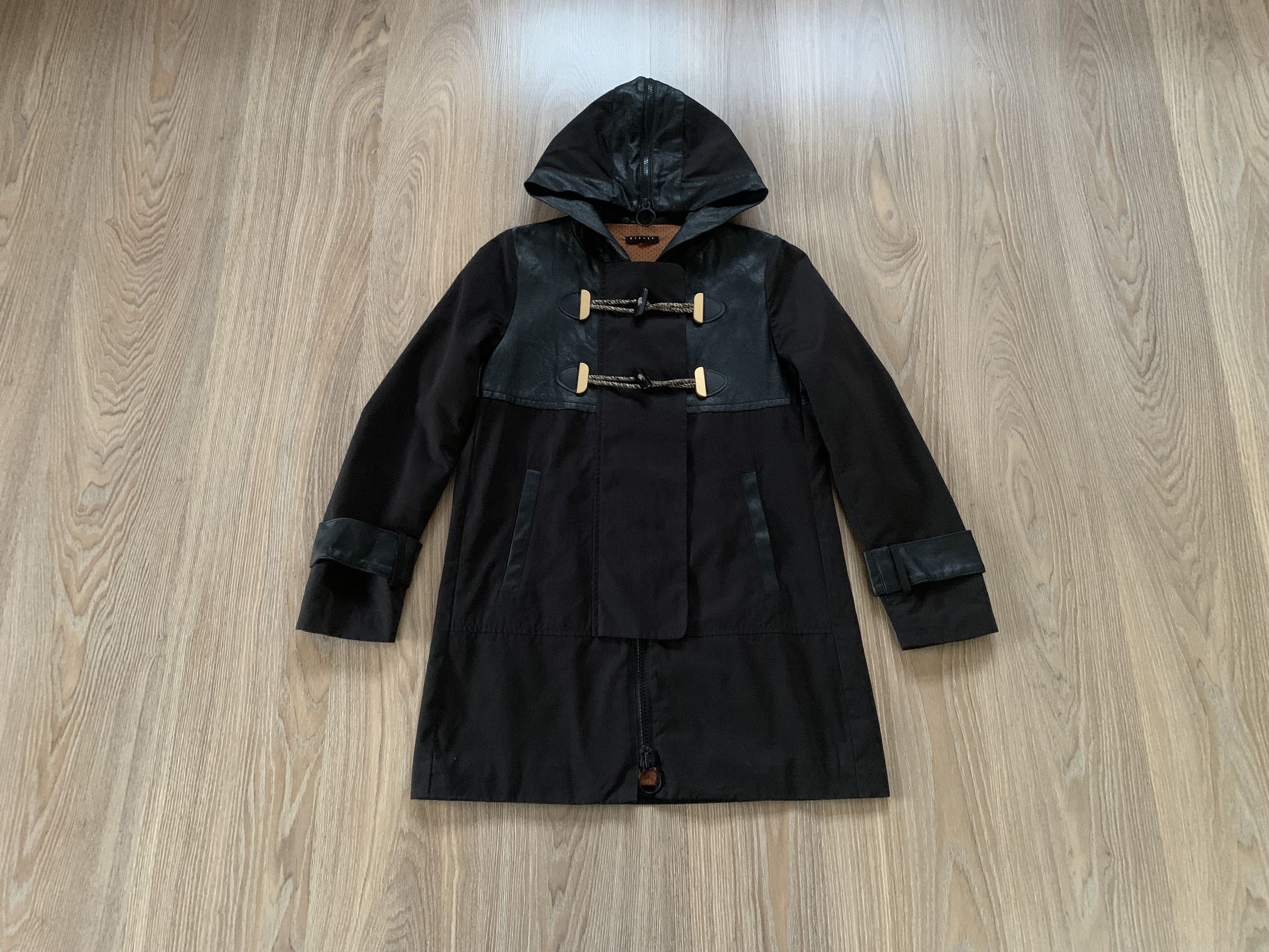 Sisley Sisley Black Hood Cloak Trench Size M / US 6-8 / IT 42-44 - 10 Thumbnail