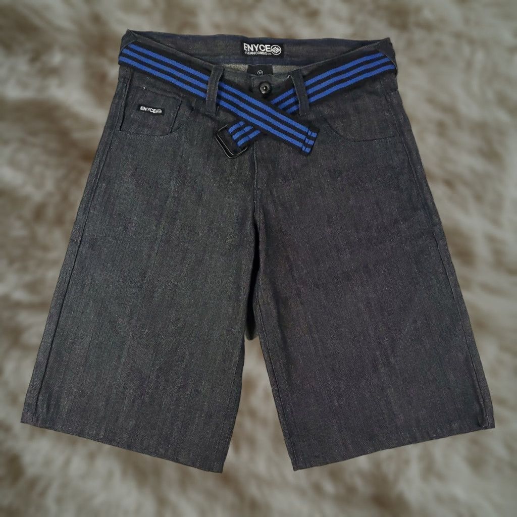 Enyce Enyce Mens Shorts Gray Blue Size 32 Retro Baggy Belted Denim Size US 32 / EU 48 - 1 Thumbnail