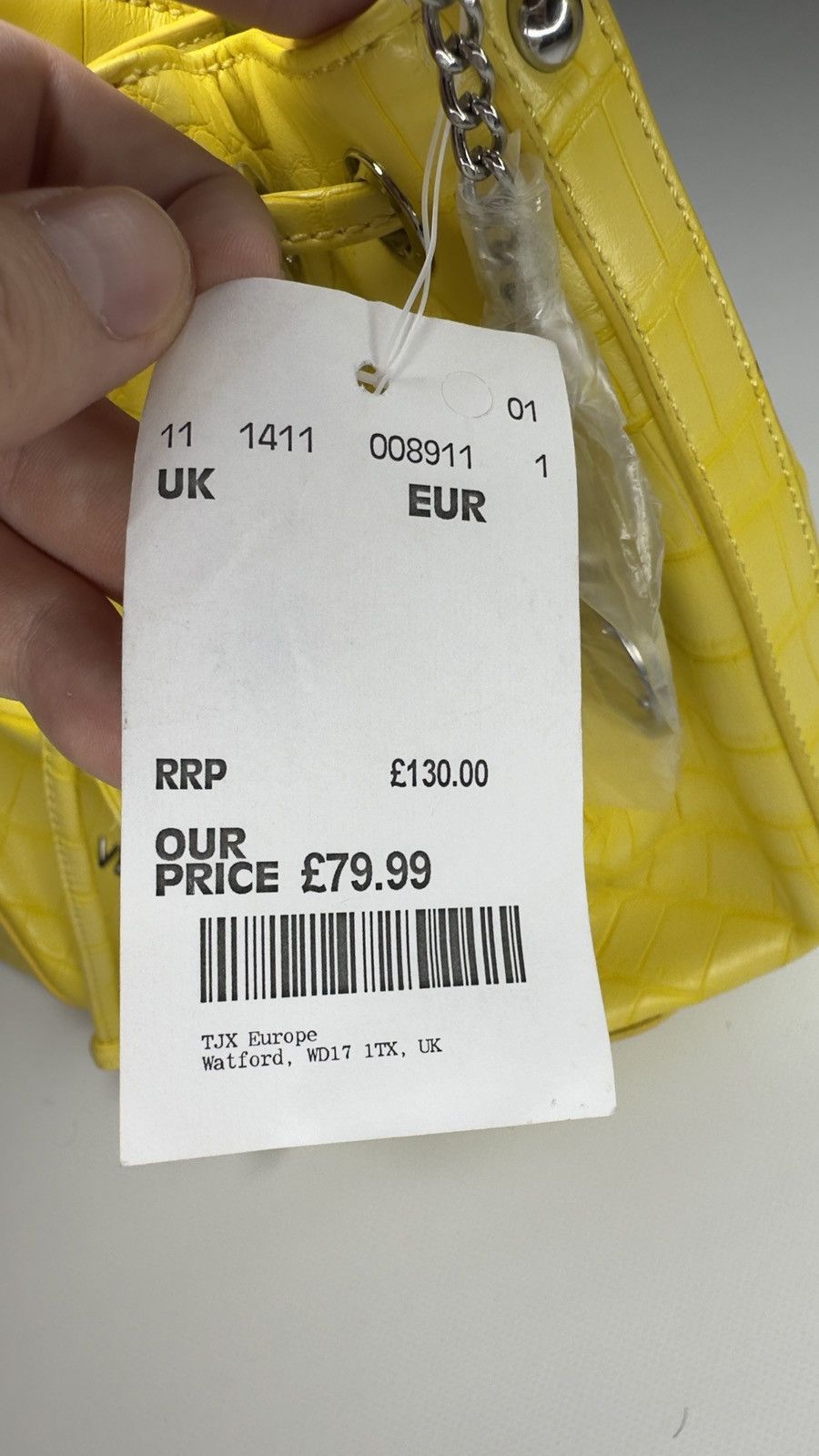 Versace Jeans Couture Versace Jeans Yellow Faux Croc Bucket Bag Size ONE SIZE - 10 Thumbnail