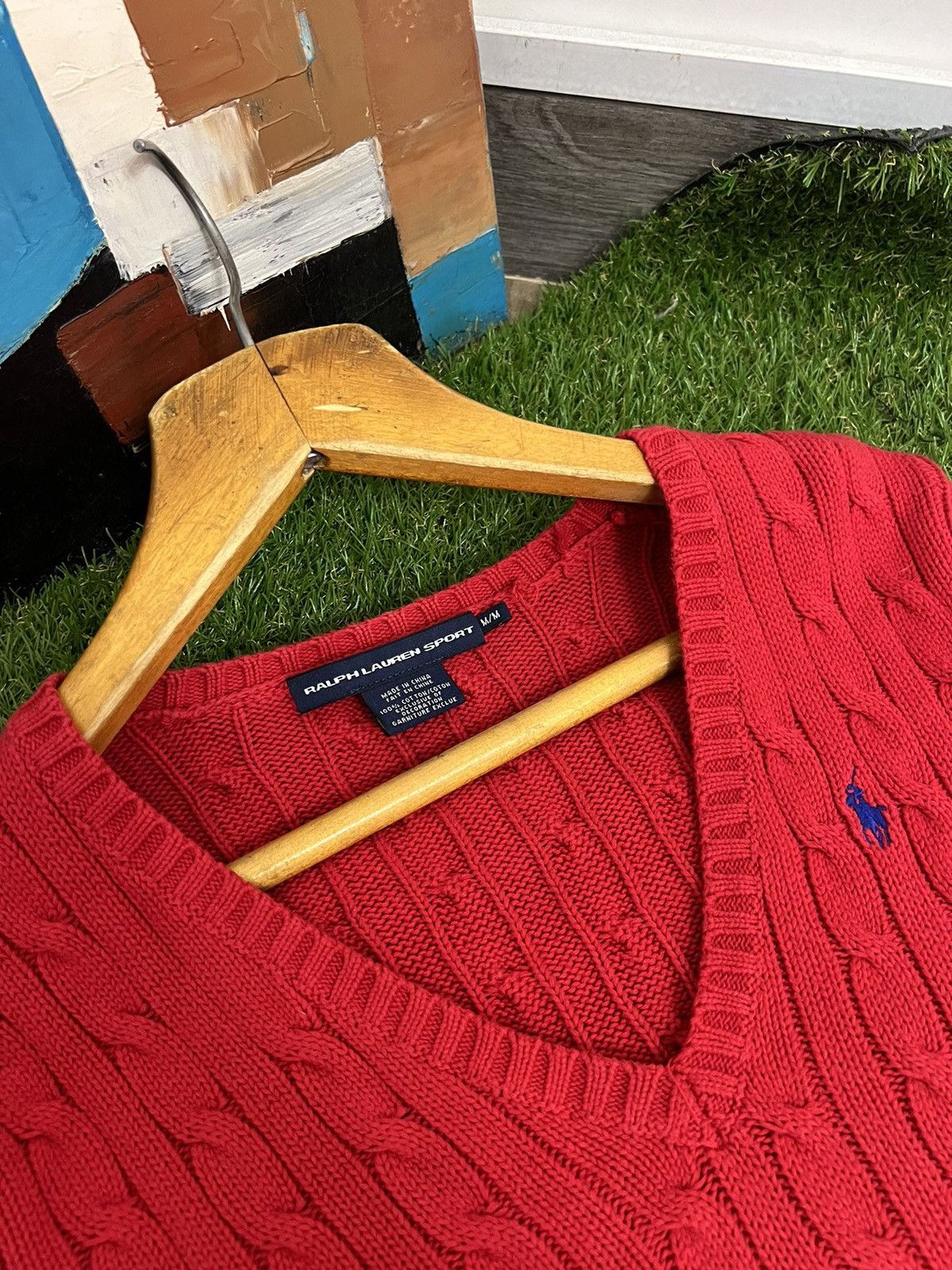 Lauren Ralph Lauren × Polo Ralph Lauren × Ralph Lauren Polo Ralph Lauren Red Cable Knit Sweater Size M / US 6-8 / IT 42-44 - 6 Thumbnail