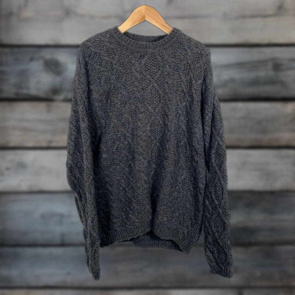 Vintage Sonoma Heavyweight Cable Knit Sweater Adult XL Charcoal Gray Crewneck Preppy Mens Size US XL / EU 56 / 4 - 1 Thumbnail
