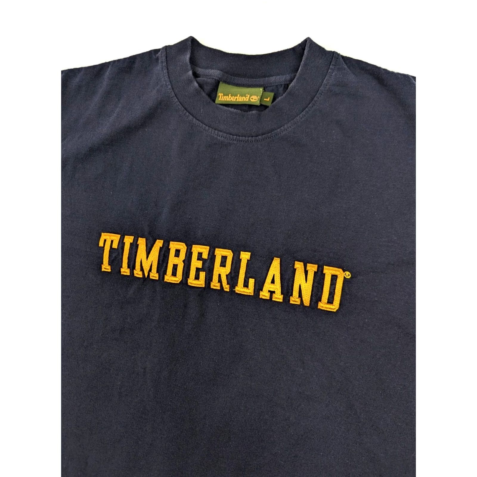 Timberland Vtg Timberland Long Sleeve Crew Neck Men L Navy Blue Gold Embroider Spellout 90s Retro Vintage Logo T-Shirt Shirt Size US L / EU 52-54 / 3 - 2 Thumbnail