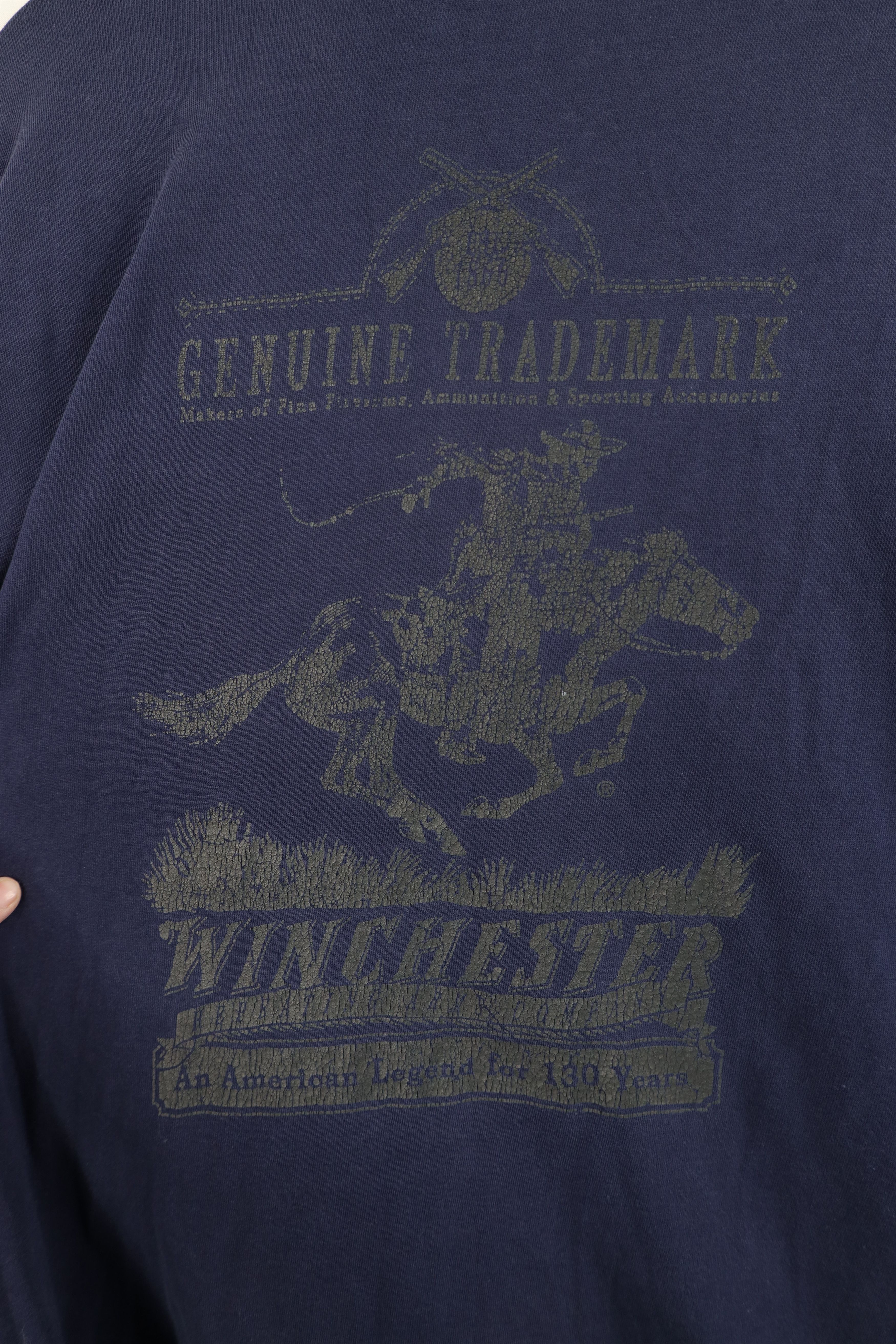 Winchester Vintage 90s Winchester Spell Out Long Sleeve T-Shirt blue Size US M / EU 48-50 / 2 - 12 Thumbnail