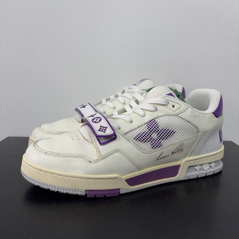 Louis Vuitton Louis Vuitton Trainer White Purple Fashion Sneakers 0079 Size US 8 / IT 38 - 1 Thumbnail