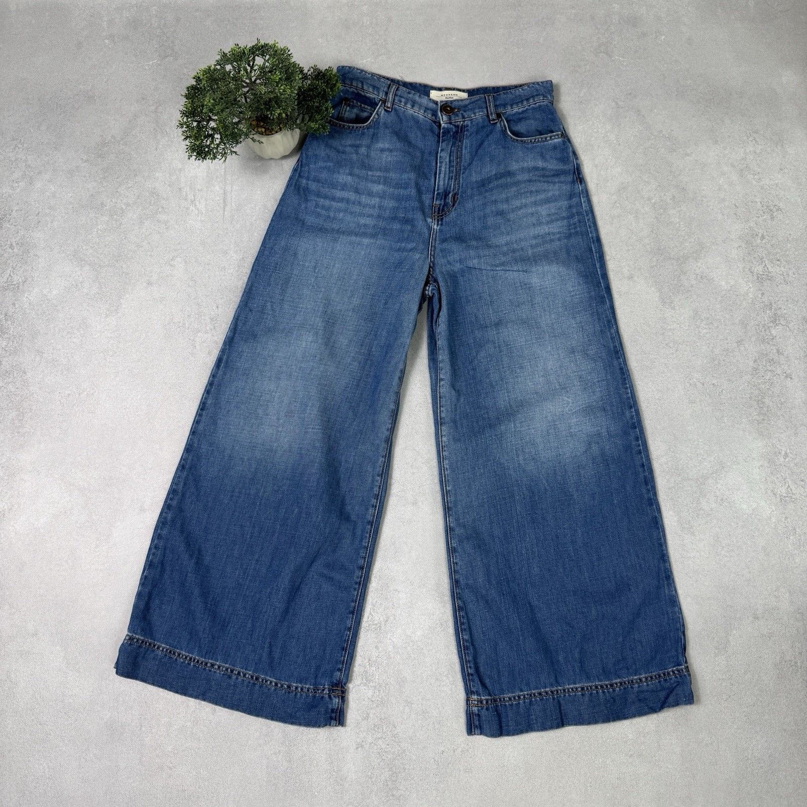 Weekend Max Mara Weekend Max Mara Flared Jeans mit 5-Pocket Size US 10 Blue Size 32" / US 10 / IT 46 - 2 Thumbnail