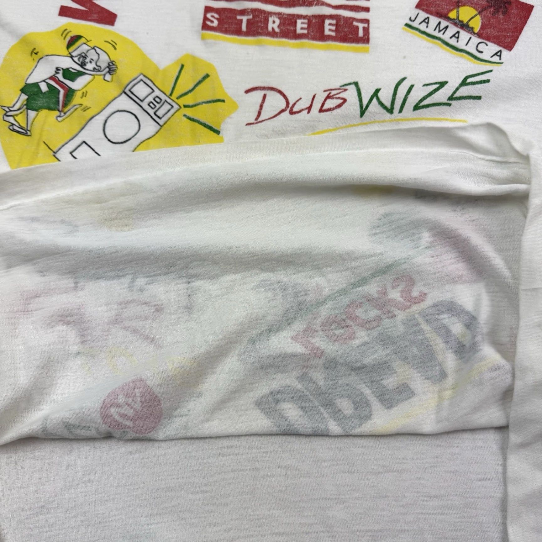 Vintage VINTAGE Jamaica Rasta T-Shirt Adult Medium White Graphic Print Grunge 80s Mens Size US M / EU 48-50 / 2 - 6 Thumbnail