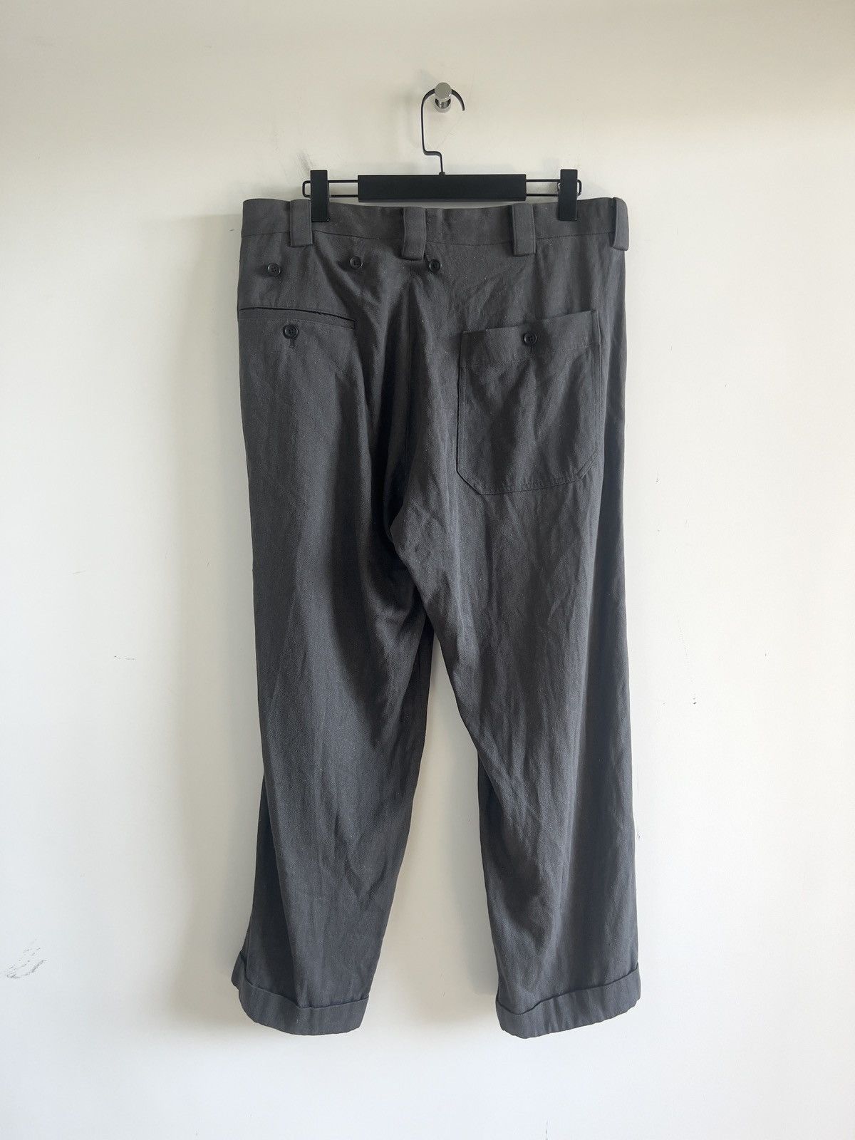 Yohji Yamamoto Yohji Yamamoto Pour Homme - Silk Mackin Pants gray trouser Size US 30 / EU 46 - 2 Thumbnail