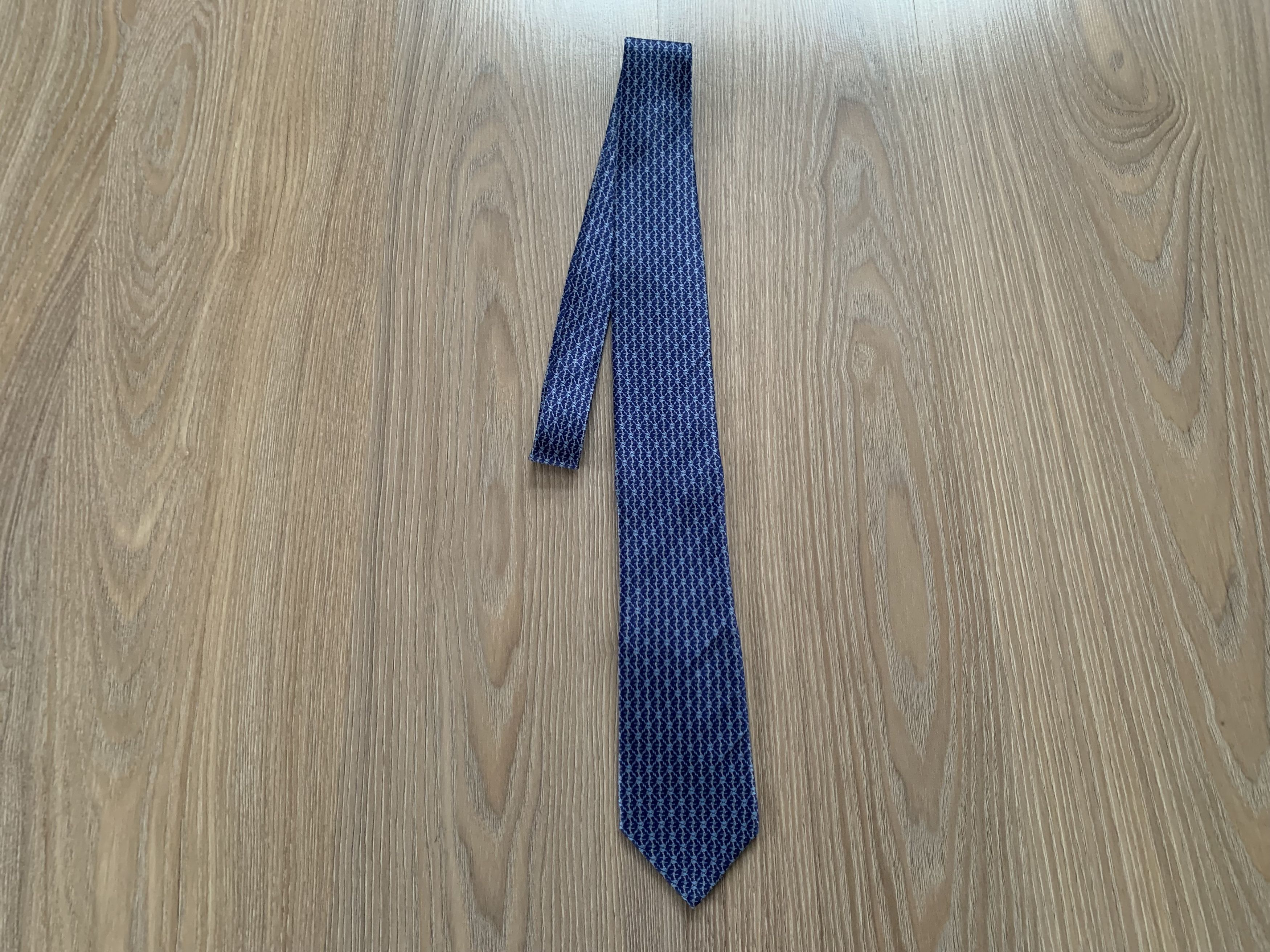 Lanvin Lanvin Paris Vintage Blue Patterned Silk Tie Size ONE SIZE - 2 Thumbnail