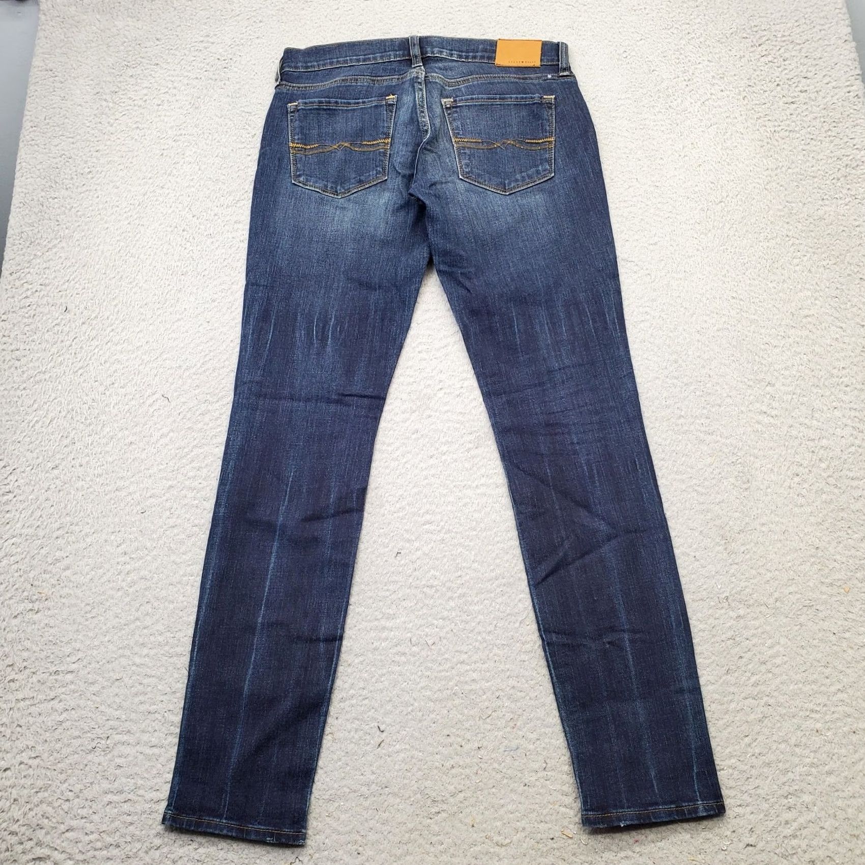 Lucky Brand Lucky Brand Jeans Women Size 2/26 Blue Whiskered Faded Dark Wash Charlie Skinny Jeans Size 26" / US 2 / IT 38 - 2 Thumbnail