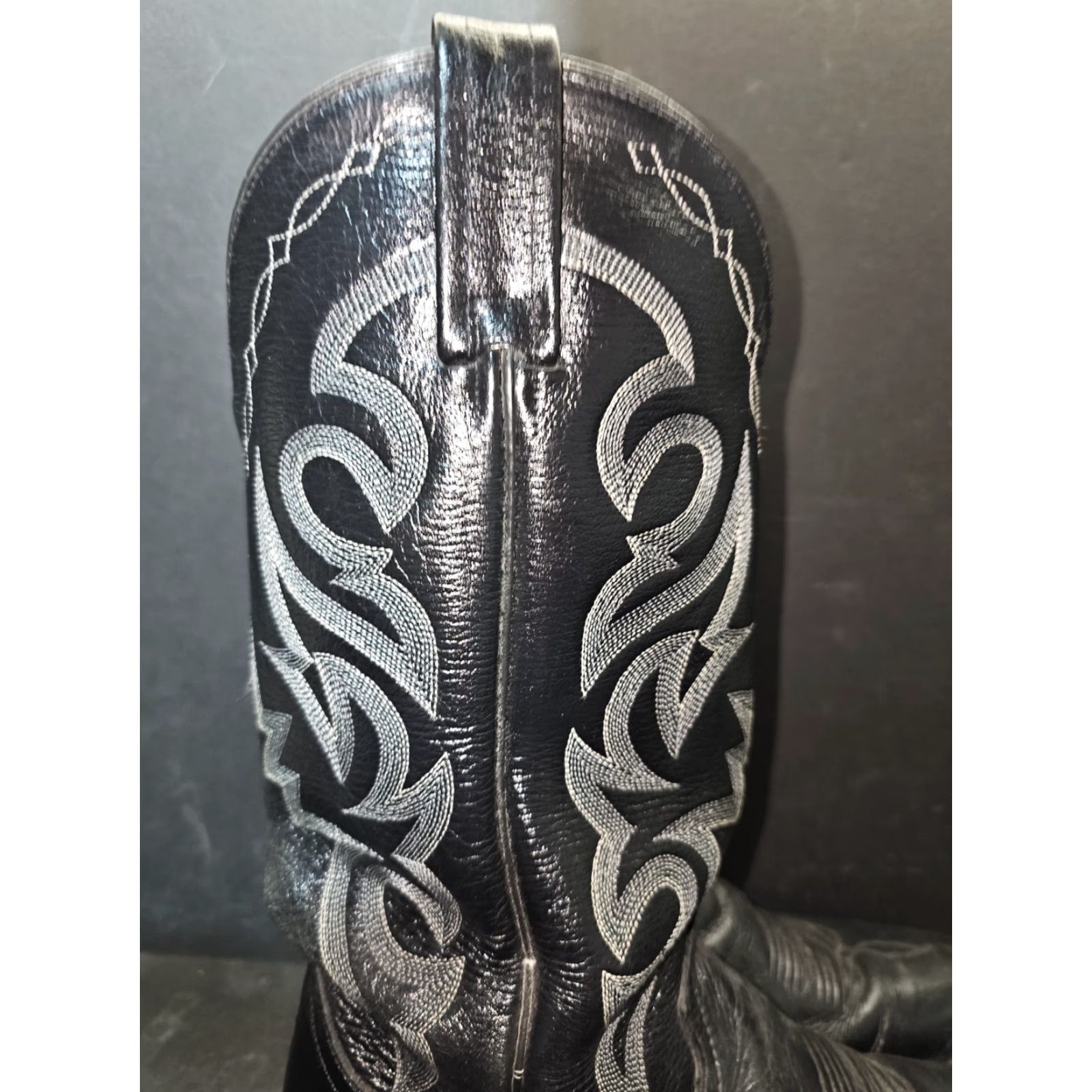 Dan Post VINTAGE Dan Post Cowboy Western Boots DP2110R Men DP2111R Black Leather Round Toe 9.5 D Boots Size US 10 / EU 43 - 5 Thumbnail