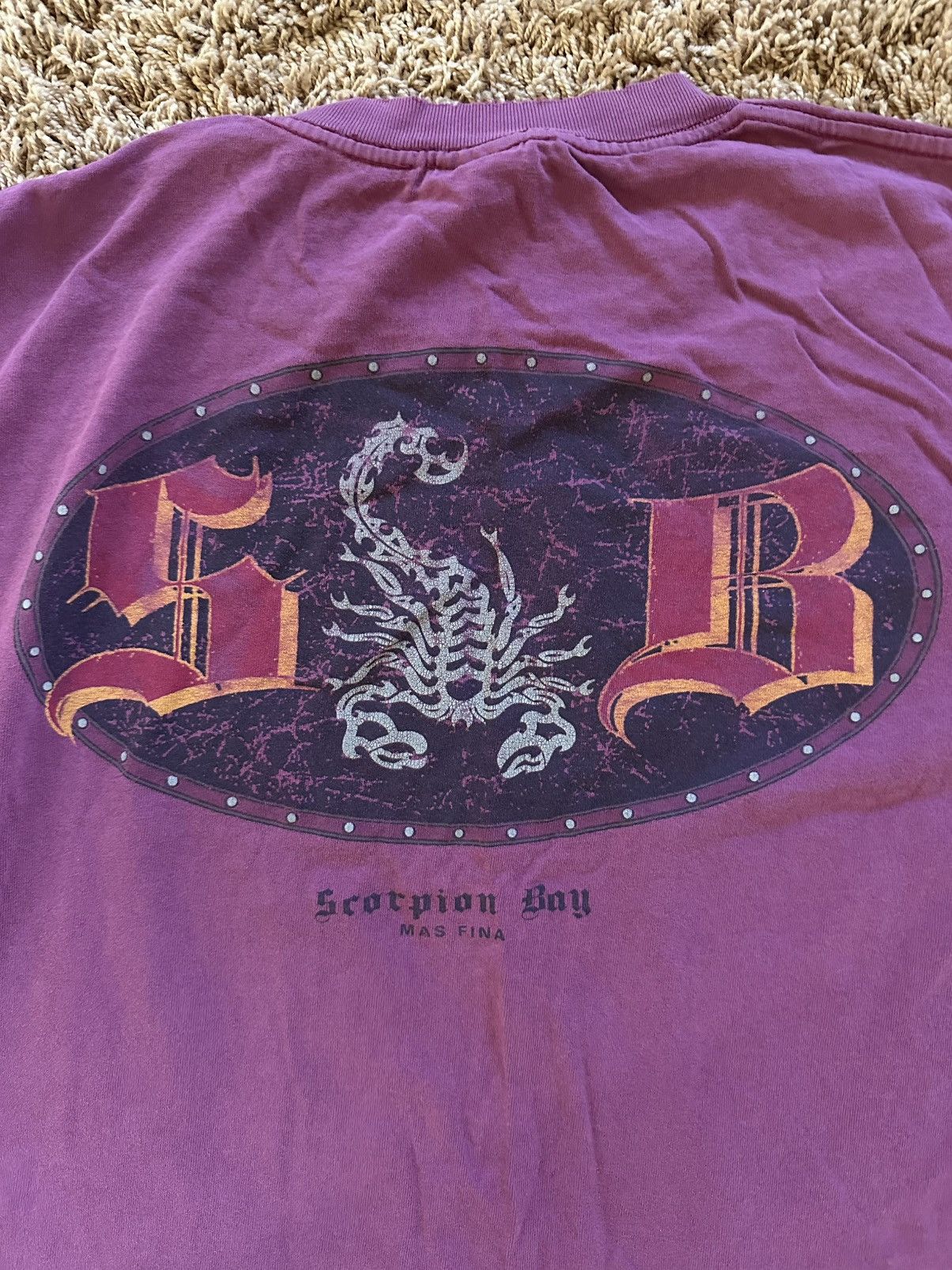 Vintage Vintage 90s Surf Scorpion Bay maroon tshirt distressed L y2k Size US L / EU 52-54 / 3 - 4 Thumbnail