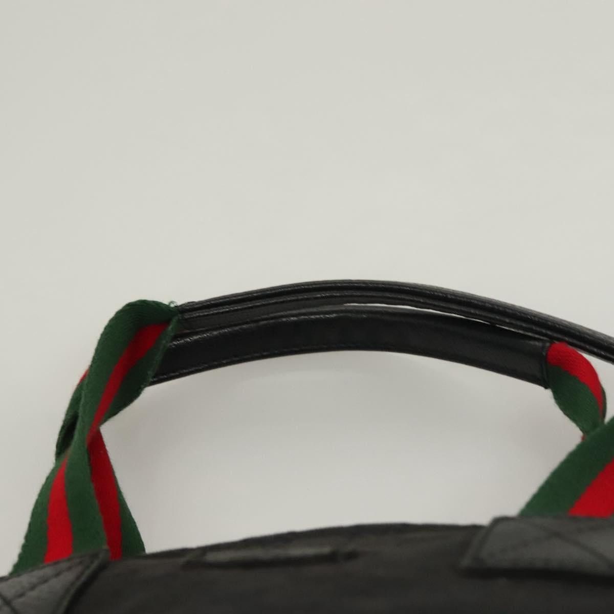 Gucci GUCCI GG Canvas Web Sherry Line Tote Bag Black Silver Size ONE SIZE - 8 Thumbnail