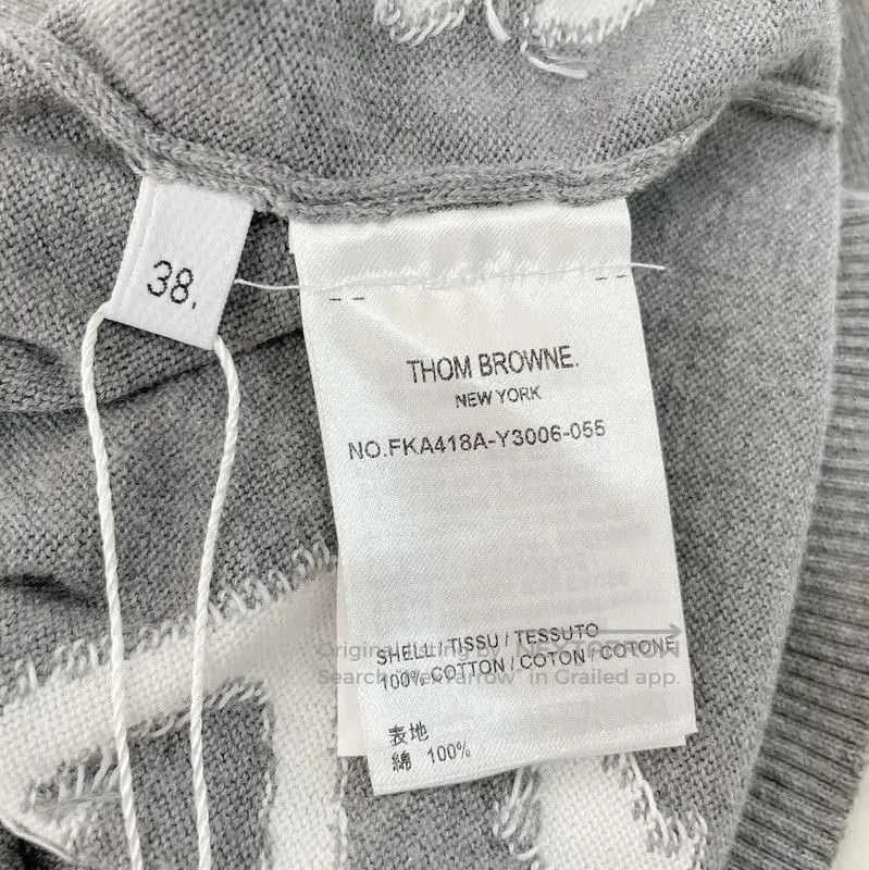 Thom Browne Thom Browne Gray Cotton Striped Long Sleeve Sweater . Size M / US 6-8 / IT 42-44 - 7 Thumbnail