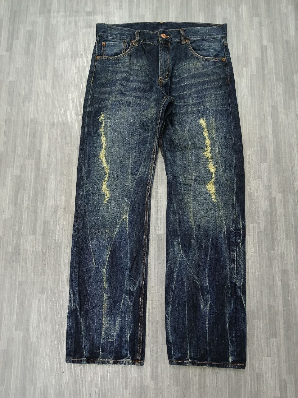 If Six Was Nine × Vintage SICK RIPED UNBRANDED DENIM PANTS Size US 33 - 2 Thumbnail