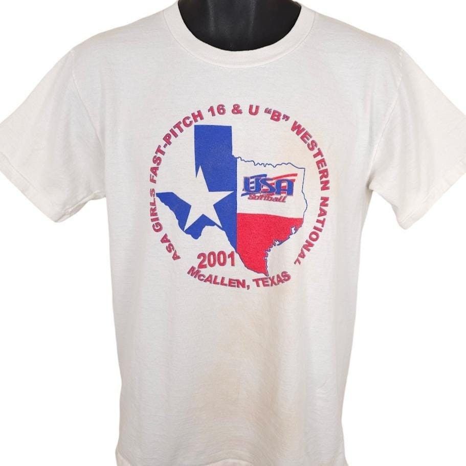 Vintage Vintage Softball Fast Pitch T Shirt Mens Size Medium White Size US M / EU 48-50 / 2 - 1 Thumbnail