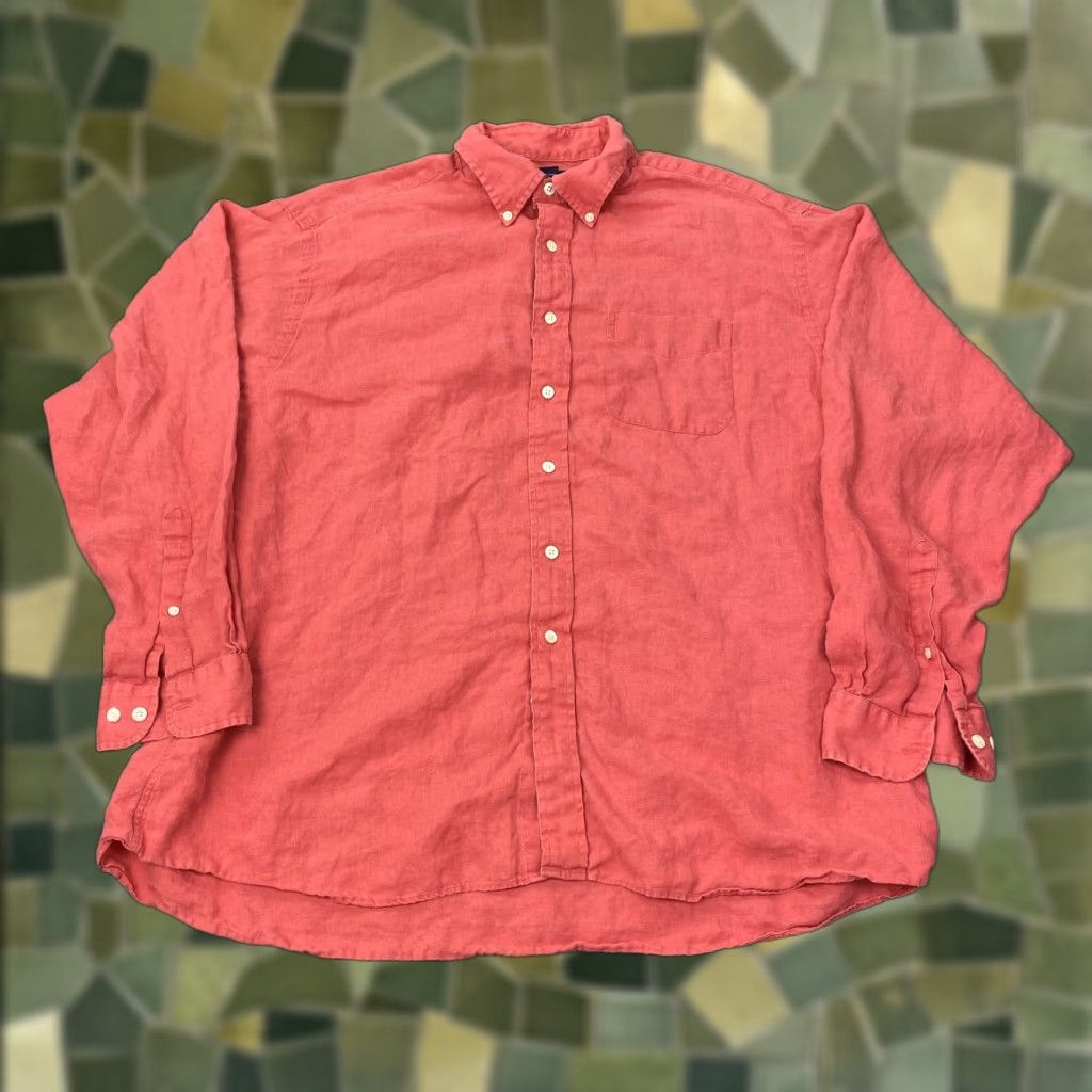 Brooks Brothers Brooks Brothers Men's XL Red Irish Linen Button-Down Shirt Casual Pocket Summer Warm Weather Hong Kong Size US XL / EU 56 / 4 - 1 Thumbnail