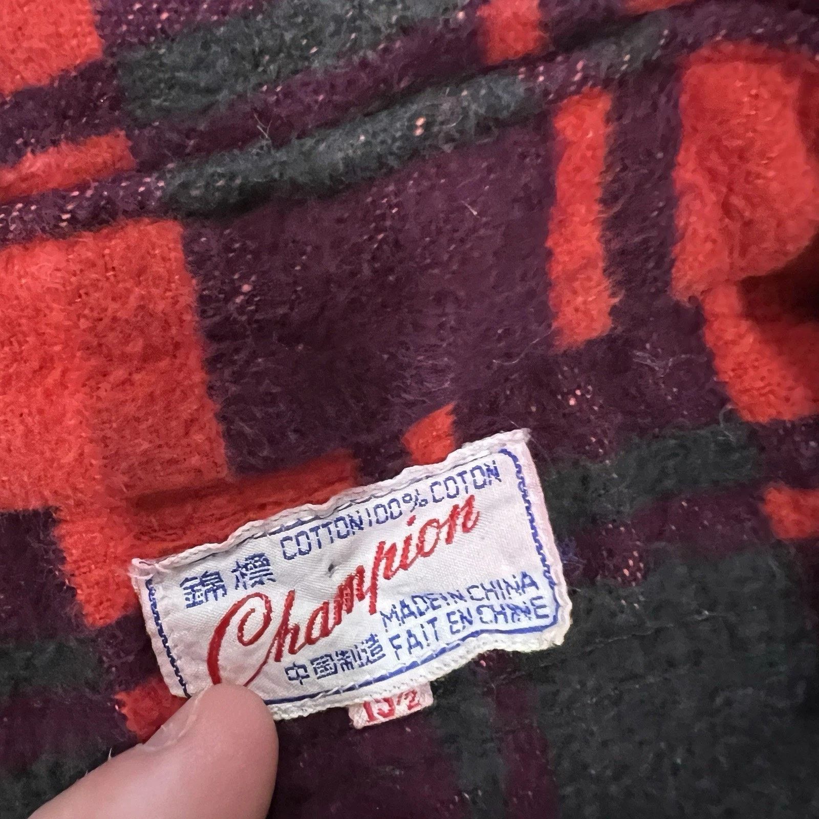 Champion Champion-1950s green and red cotton flannel Size US M / EU 48-50 / 2 - 5 Thumbnail
