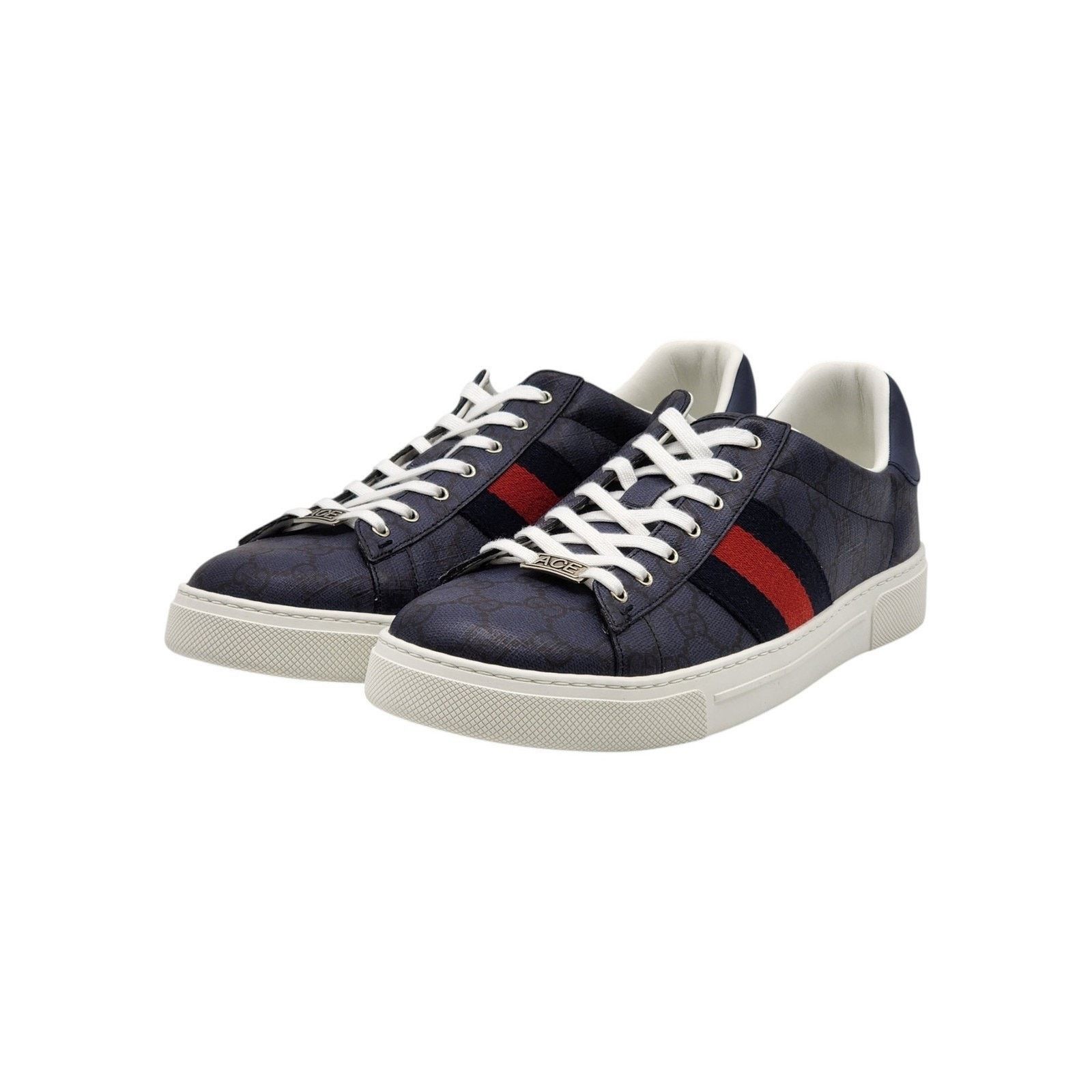 Gucci Ace GG Supreme Web Low Top Men's Sneakers Blue US 12 - NWB Size US 12 / EU 45 - 1 Thumbnail