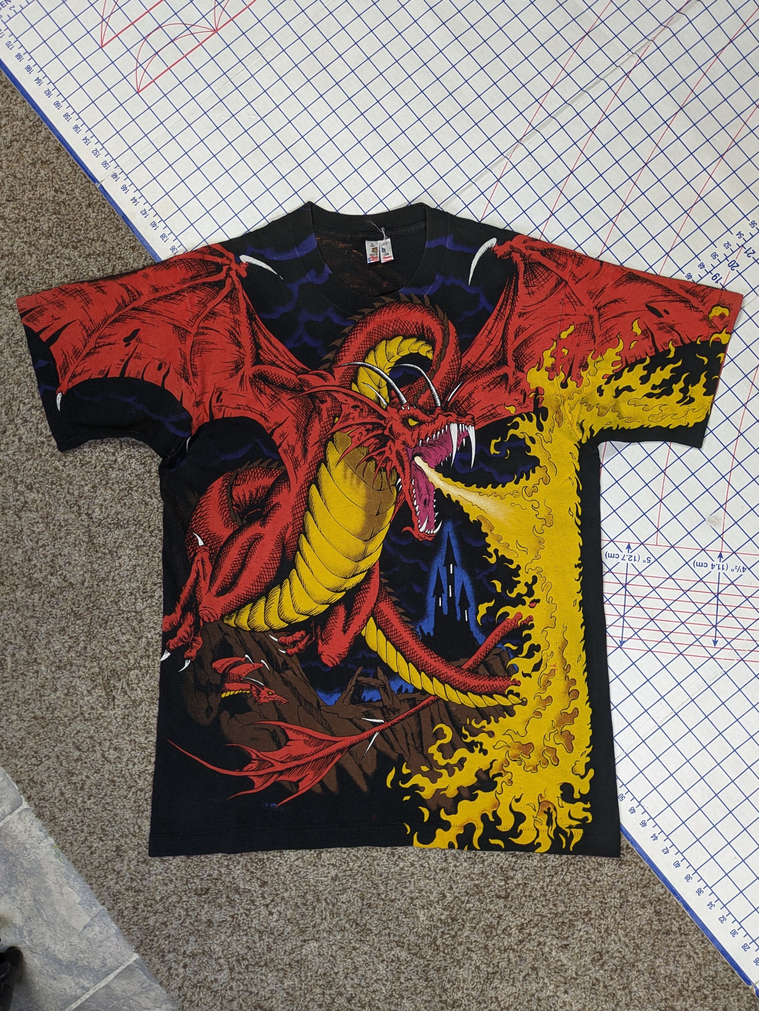 Liquid Blue Liquid Blue Dragon Vs Knight AOP Vintage Single Stitch Tee Size US L / EU 52-54 / 3 - 4 Thumbnail