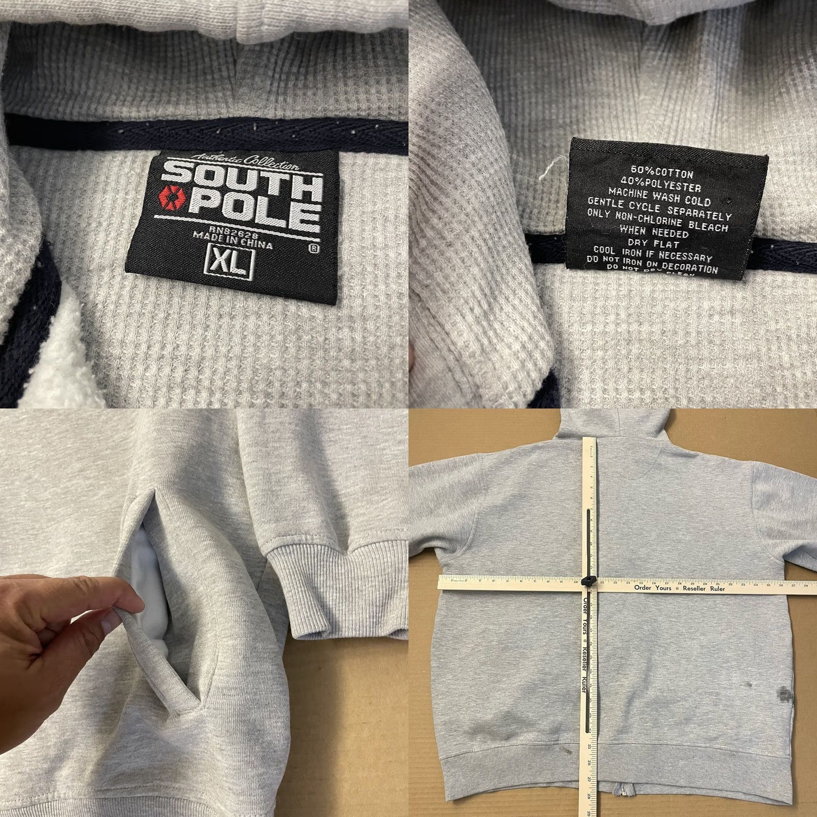 Southpole VINTAGE Southpole Hoodie Adult XL Gray Full Zip Mens Size US XL / EU 56 / 4 - 9 Thumbnail