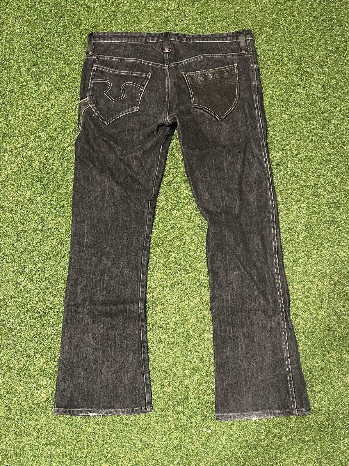 Obelisk Obelisk Black Crocodile Flared Jeans Size US 34 / EU 50 - 4 Thumbnail