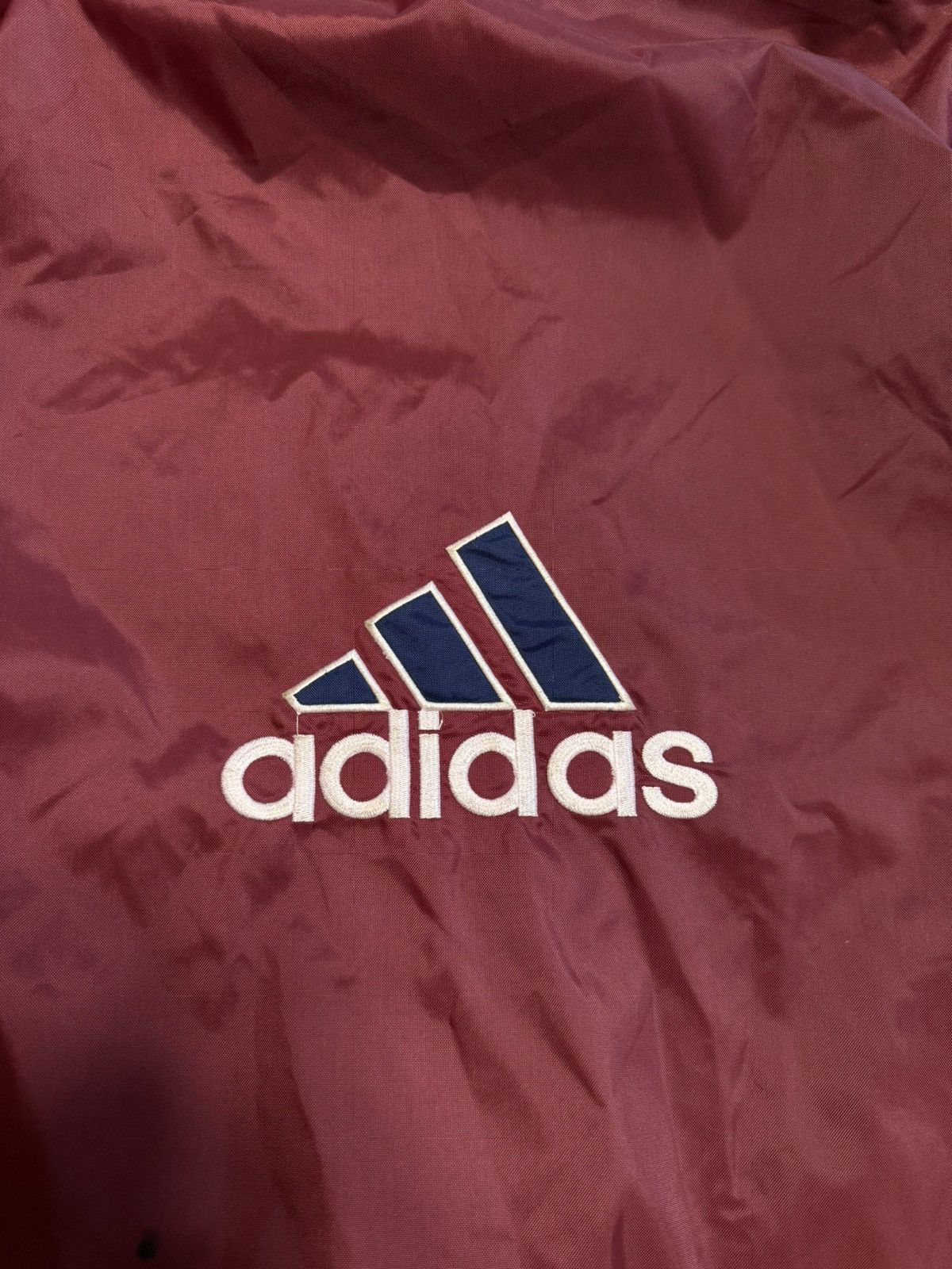 Adidas × Vintage Vintage Adidas Burgundy Anorak Nylon Jacket Size US XL / EU 56 / 4 - 17 Thumbnail