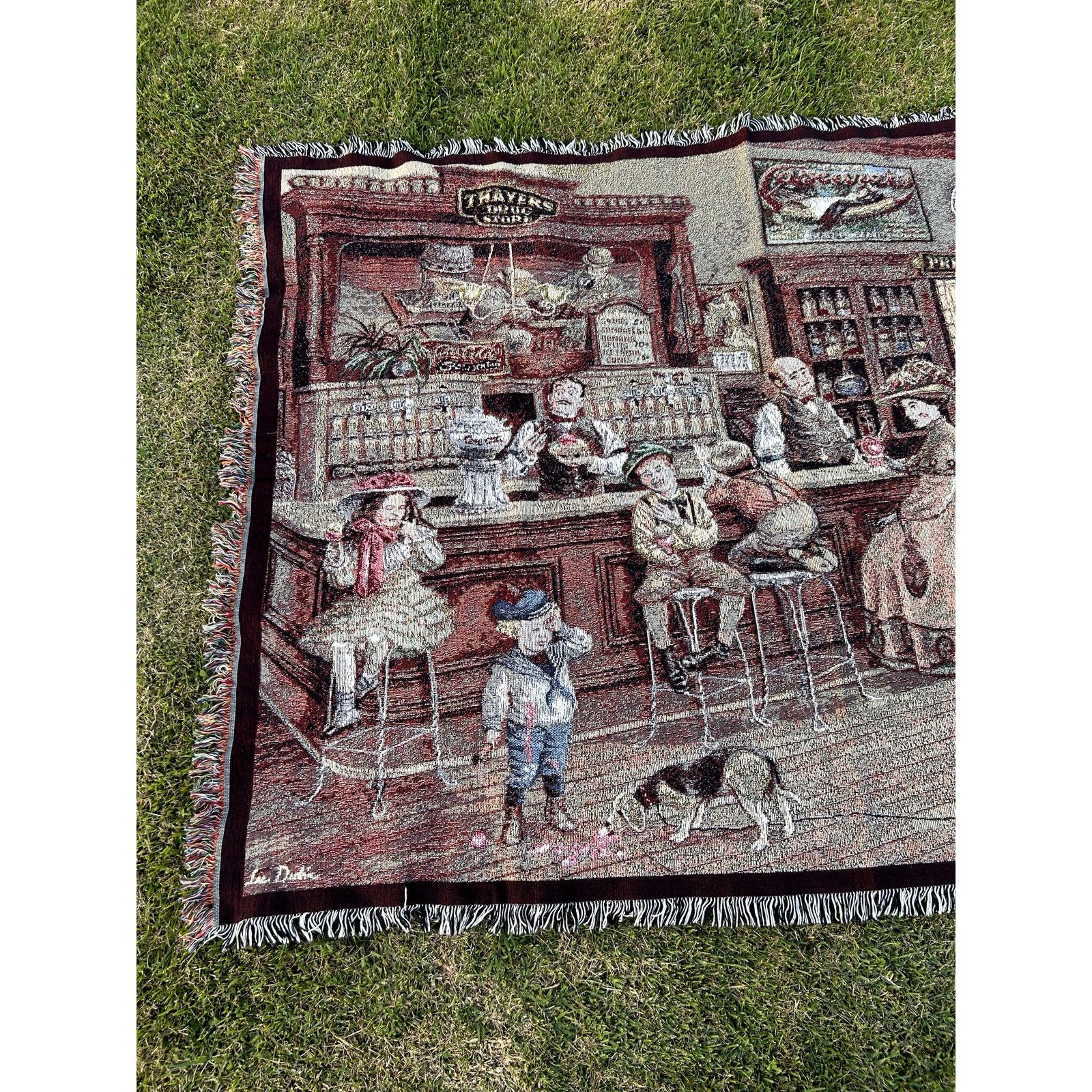 Vintage Vintage 90s Italian Restaurant Bar Tapestry Blanket Size ONE SIZE - 2 Thumbnail