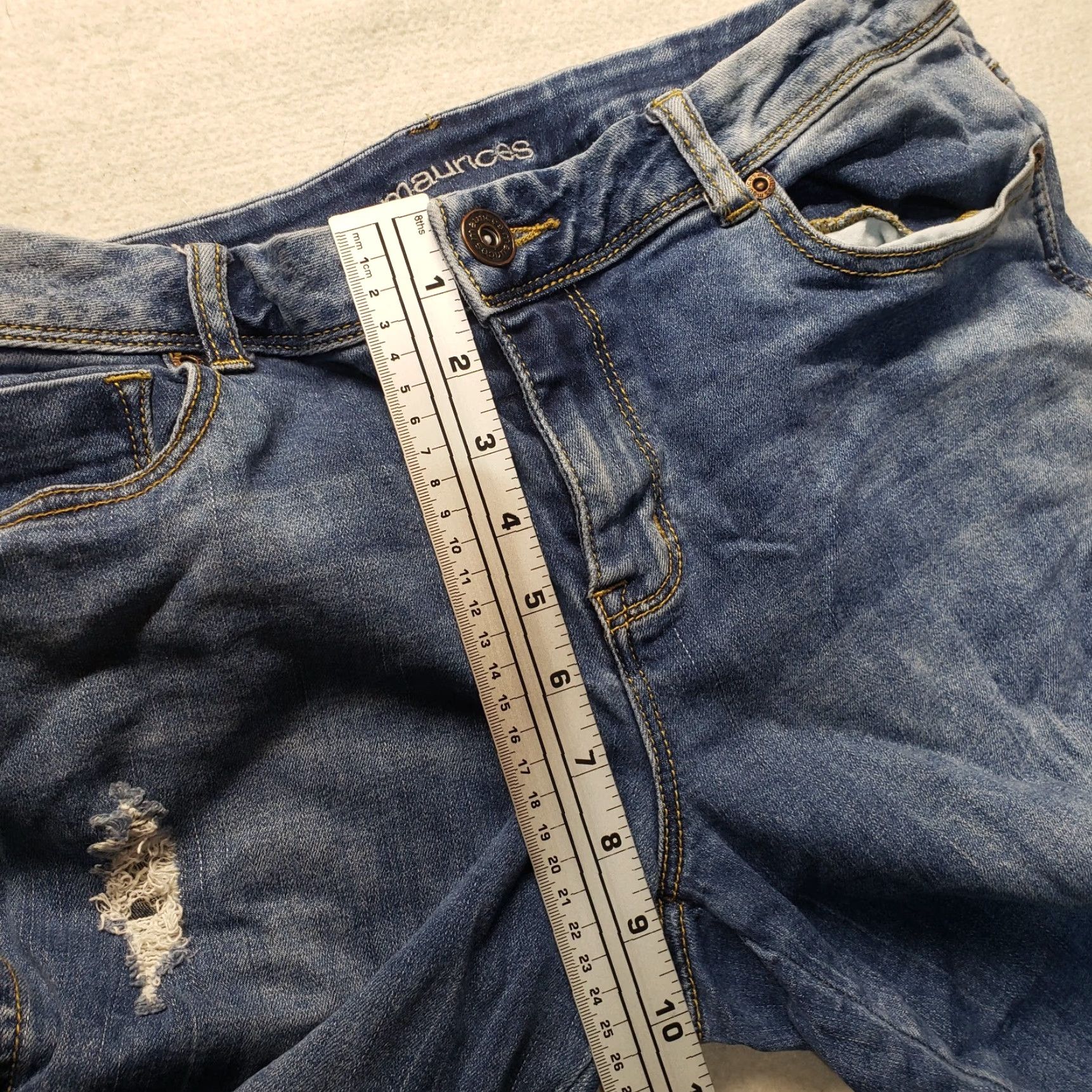 Vintage Maurices Bootcut Jeans Medium Wash Blue Denim Pants Relaxed Women's 10 Cotton Polyester Spandex 5-Pocket Size 32" / US 10 / IT 46 - 5 Thumbnail