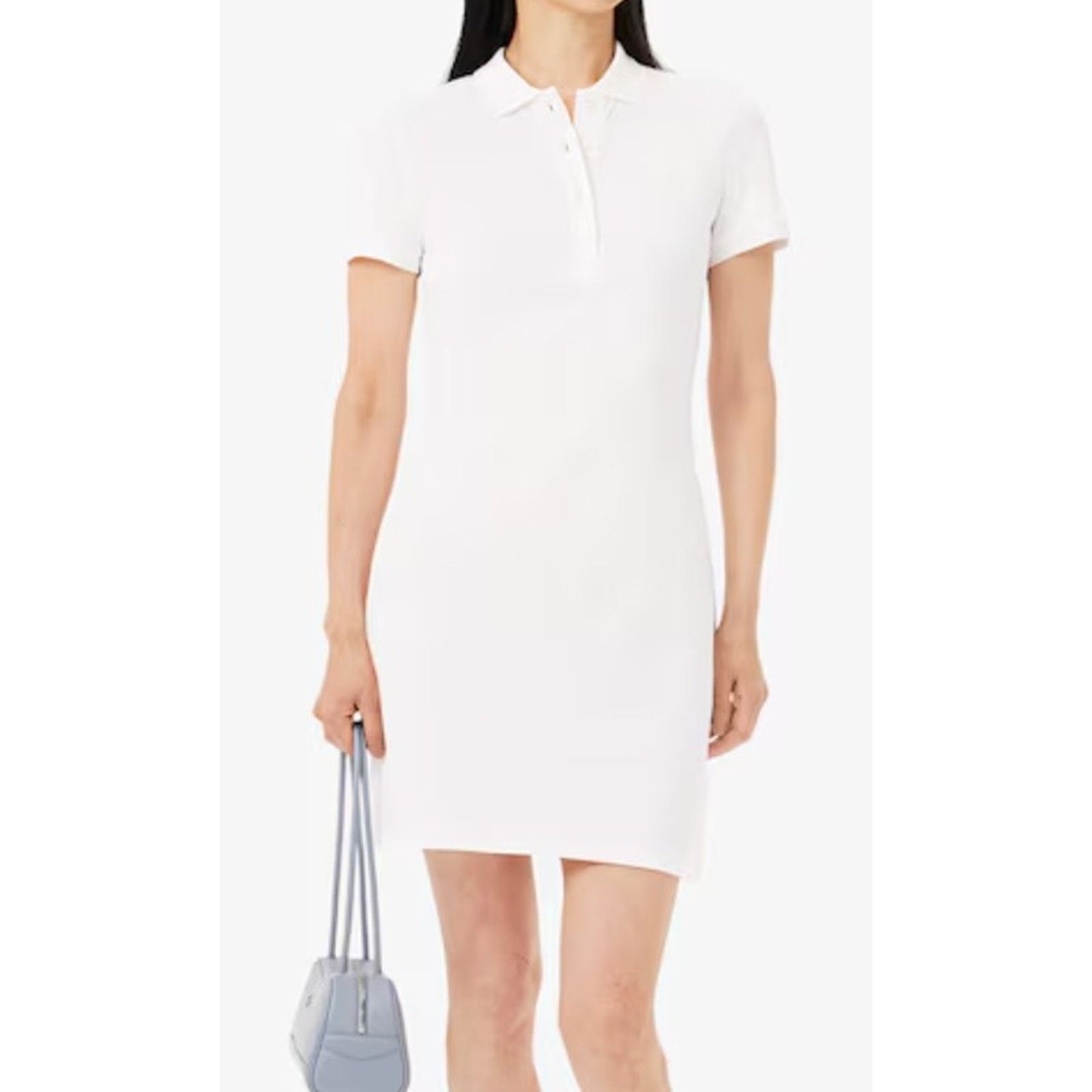 Lacoste Short Sleeve Slim Fit Stretch Polo Dress White 12
