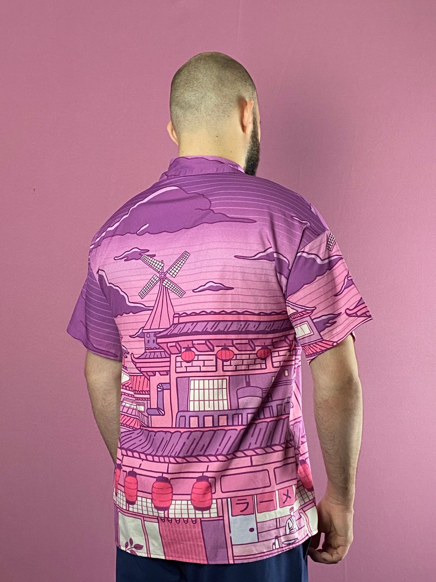 Vintage Romwe Vintage Men's Japanese Street Print Sleeve Shirt Size US S / EU 44-46 / 1 - 4 Thumbnail