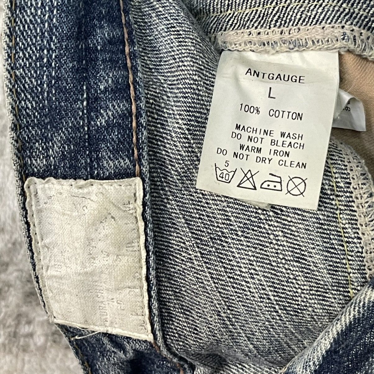 Japanese Brand 2000s Antgauge Japan Double Waist Newspaper Boro Jeans Size US 29 - 14 Thumbnail
