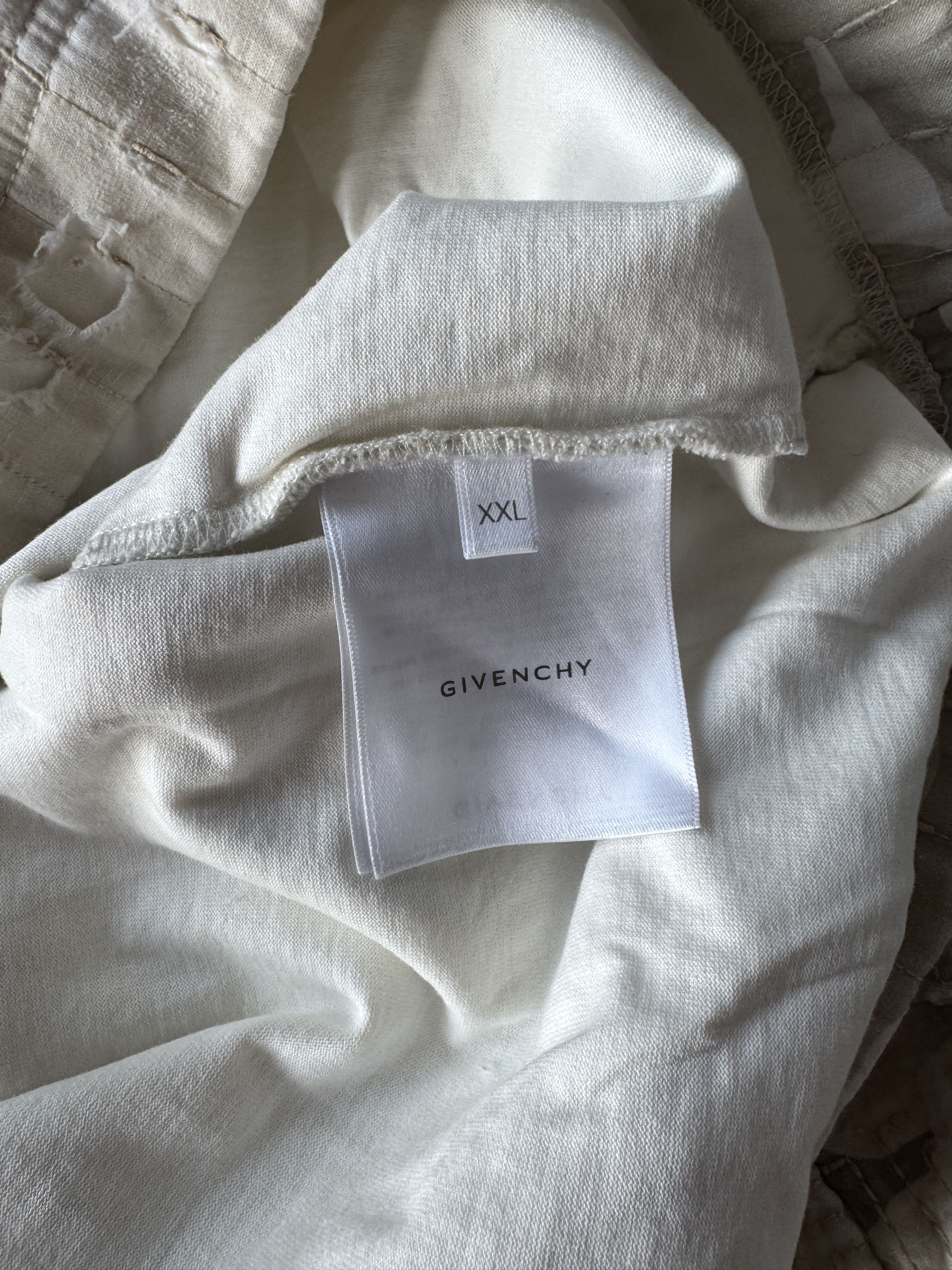 Givenchy Givenchy Oversized Distressed Cotton Jersey/Linen T-Shirt Size US XXL / EU 58 / 5 - 19 Thumbnail