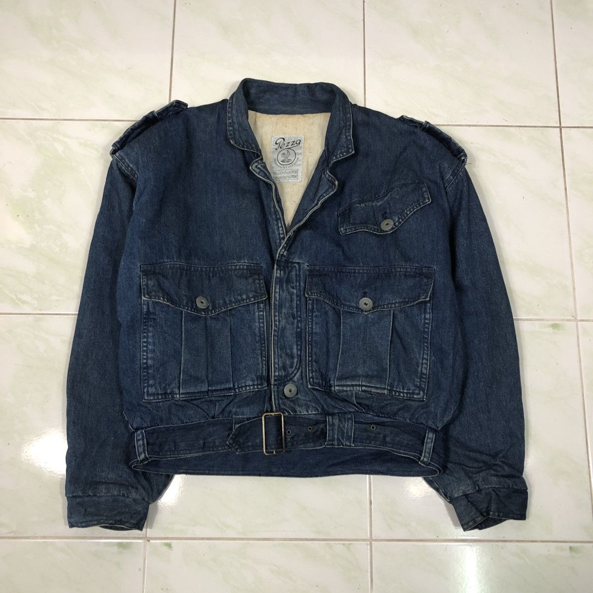 Issey Miyake 📌Vintage Denim Bomber Jacket Pezzo Bondage Blanket Size US M / EU 48-50 / 2 - 1 Thumbnail